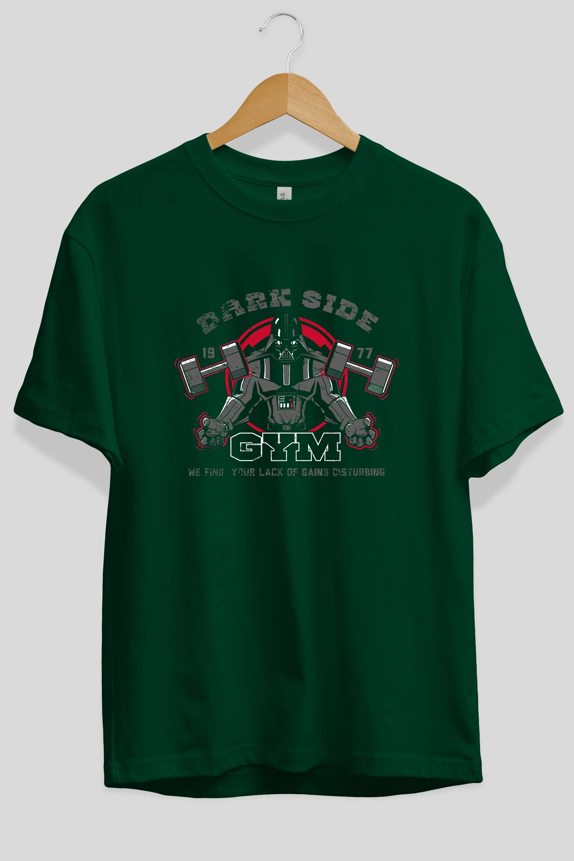 Darth Vader GYM Ön Baskılı Oversize t-shirt Erkek Kadın Unisex %100 Pamuk Bisiklet Yaka tişort