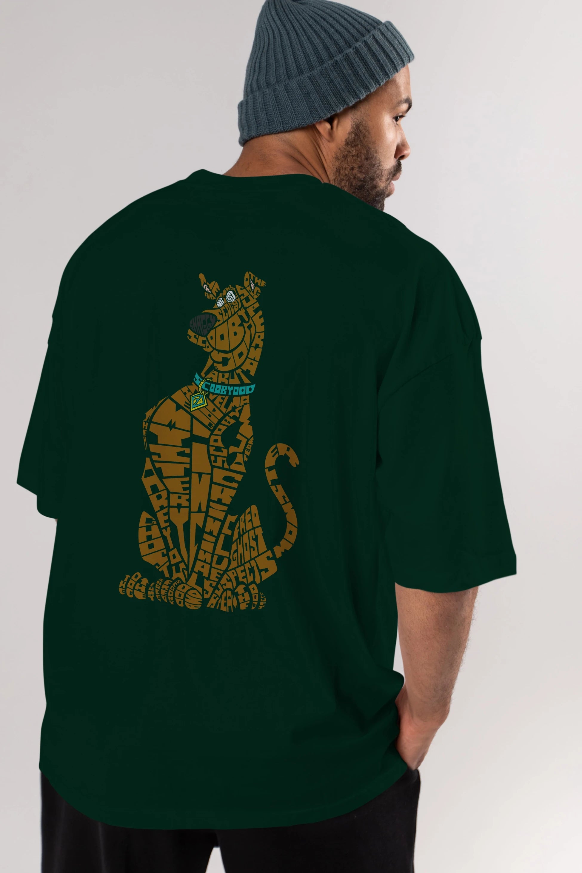 Scooby Doo Arka Baskılı Oversize t-shirt %100 pamuk Erkek Kadın Unisex