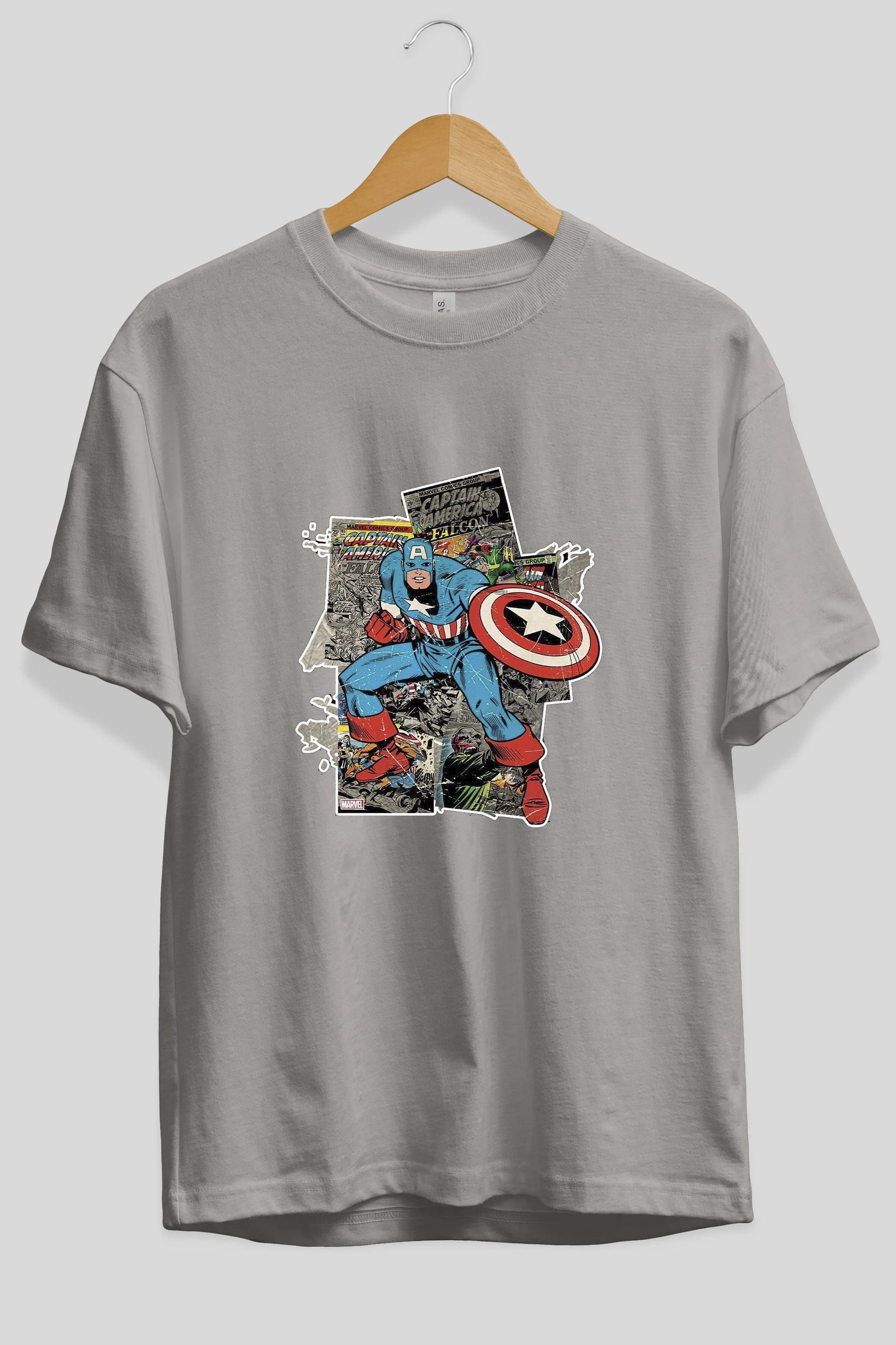 Captain America (2) Ön Baskılı Oversize t-shirt Erkek Kadın Unisex %100 Pamuk Bisiklet Yaka tişort