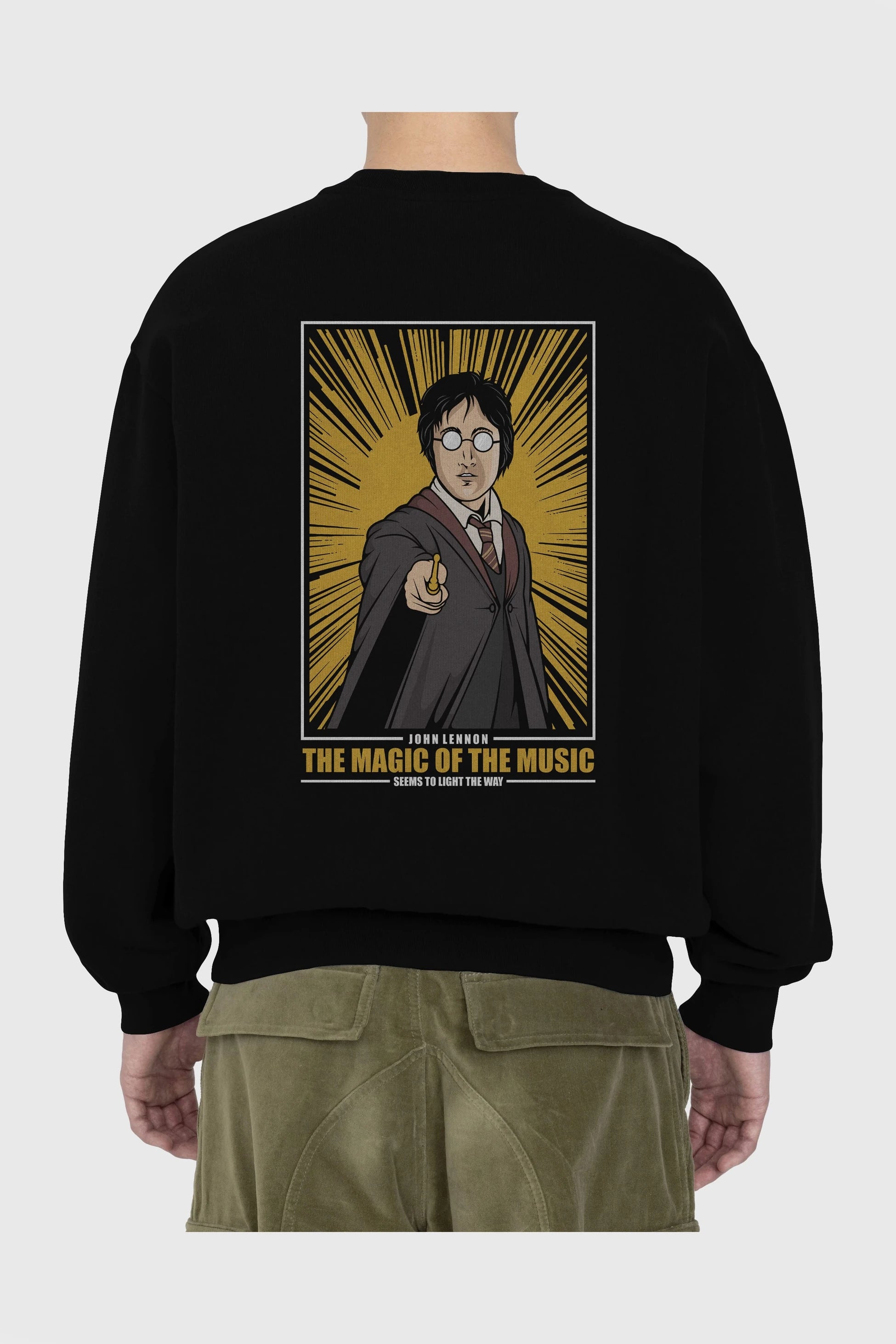 John Potter Arka Baskılı Oversize Sweatshirt Erkek Kadın Unisex