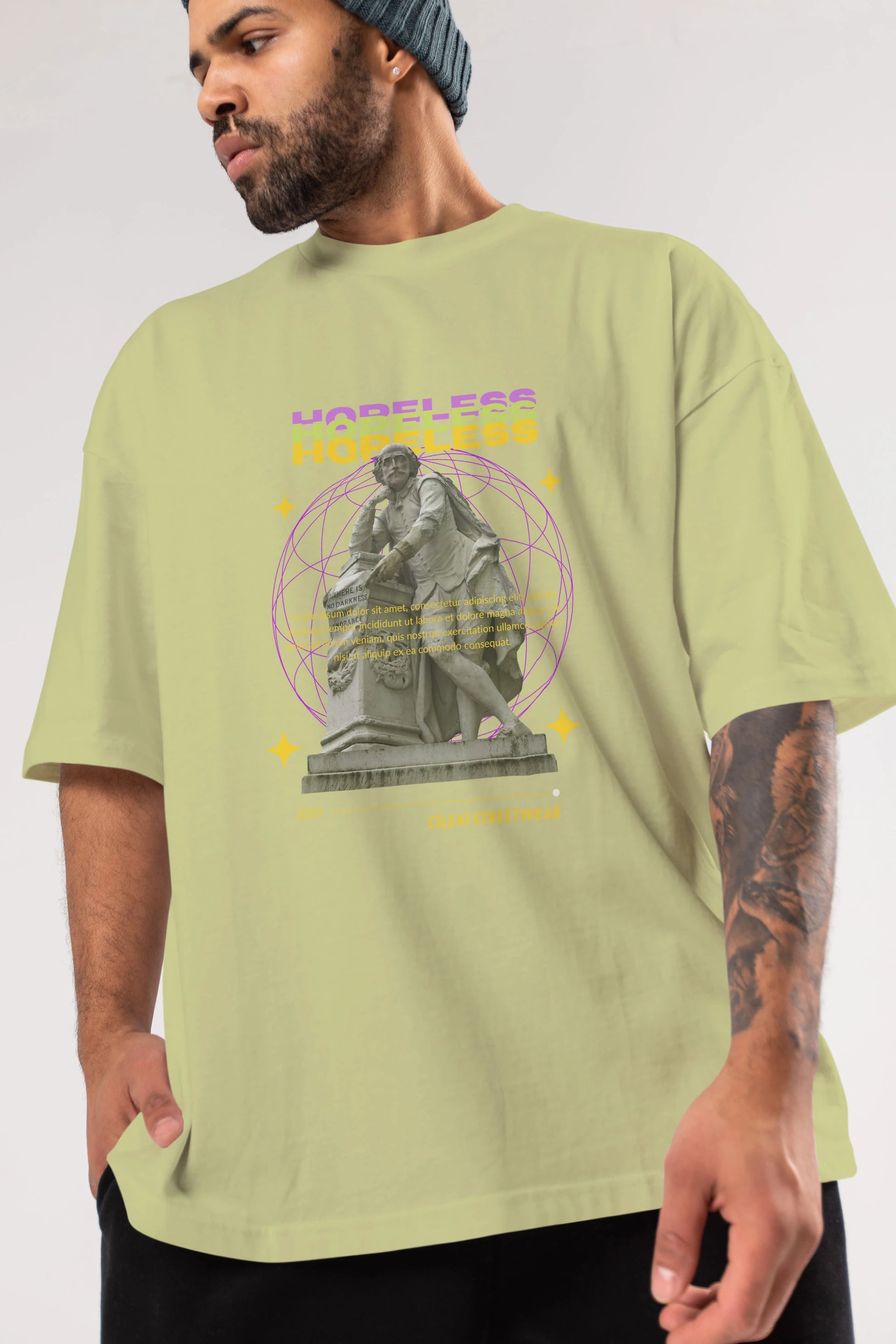 Hopeless Ön Baskılı Oversize t-shirt Erkek Kadın Unisex