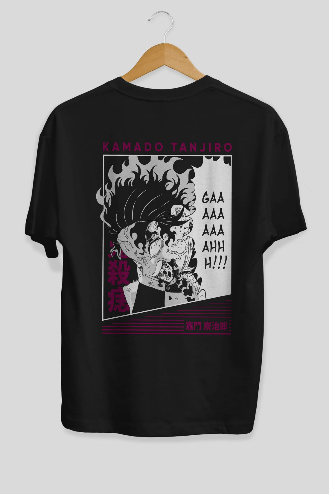 TANJIRO KAMADO 3 Anime Arka Baskılı Oversize t-shirt Erkek Kadın Unisex