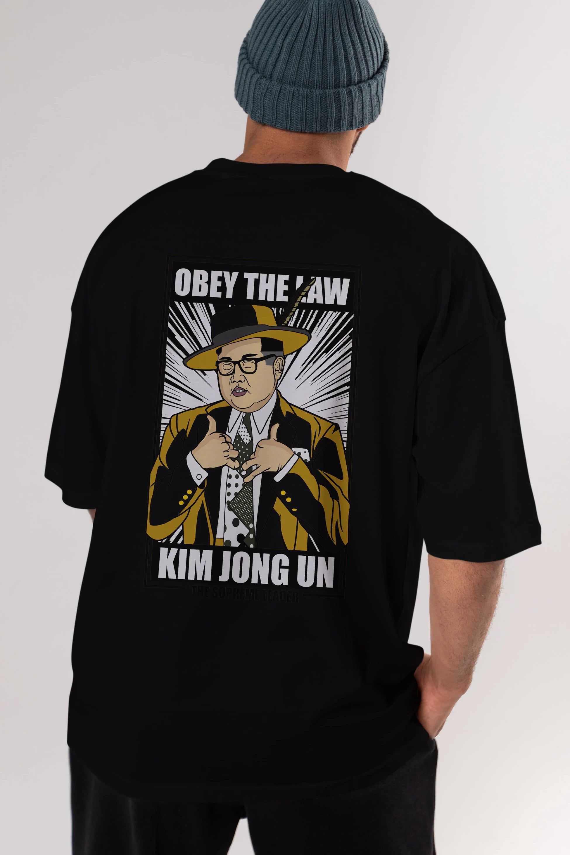 The Mask Jong Un Arka Baskılı Oversize t-shirt Erkek Kadın Unisex %100 Pamuk tişort