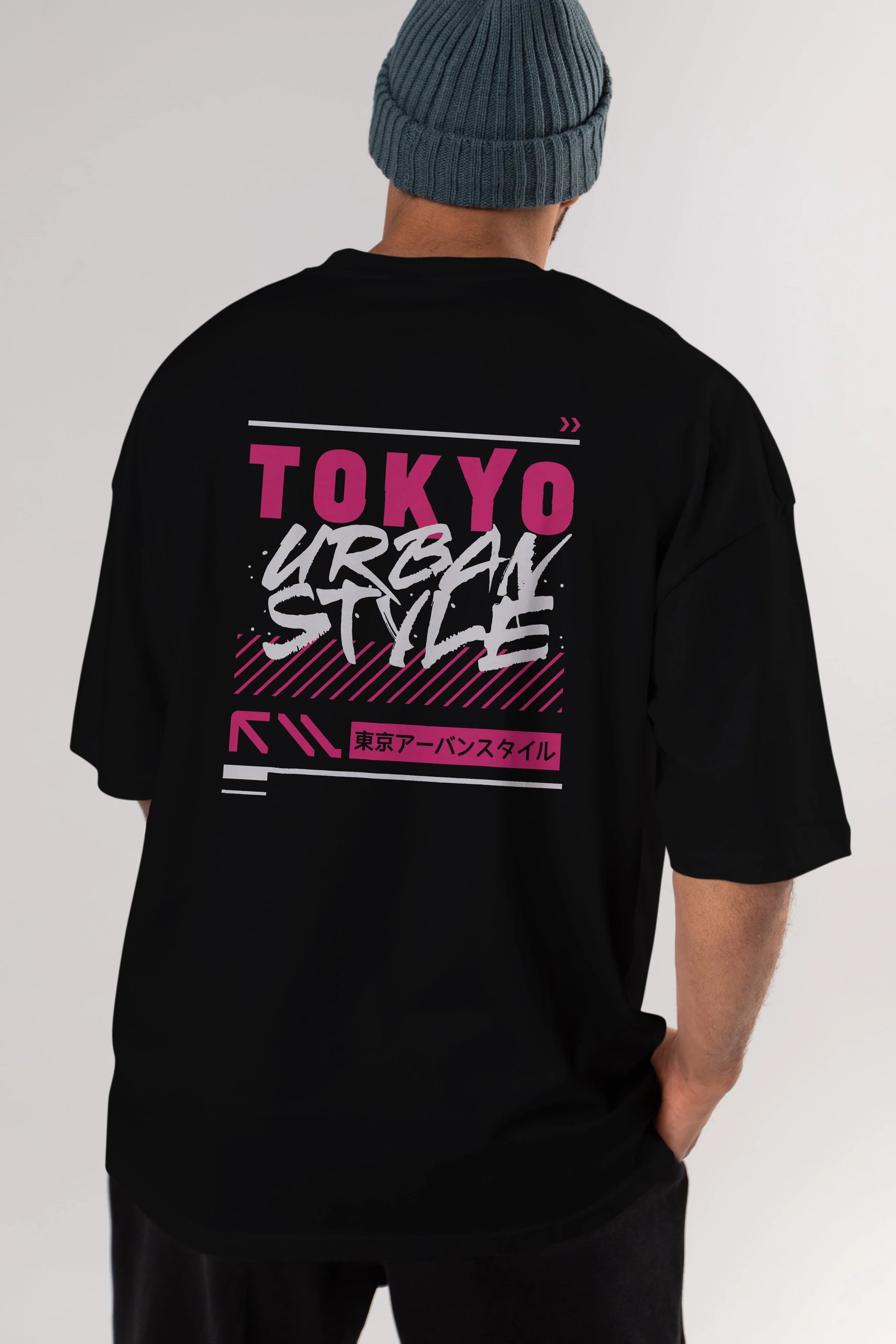 Tokyo Urban Style Arka Baskılı Oversize t-shirt Erkek Kadın Unisex