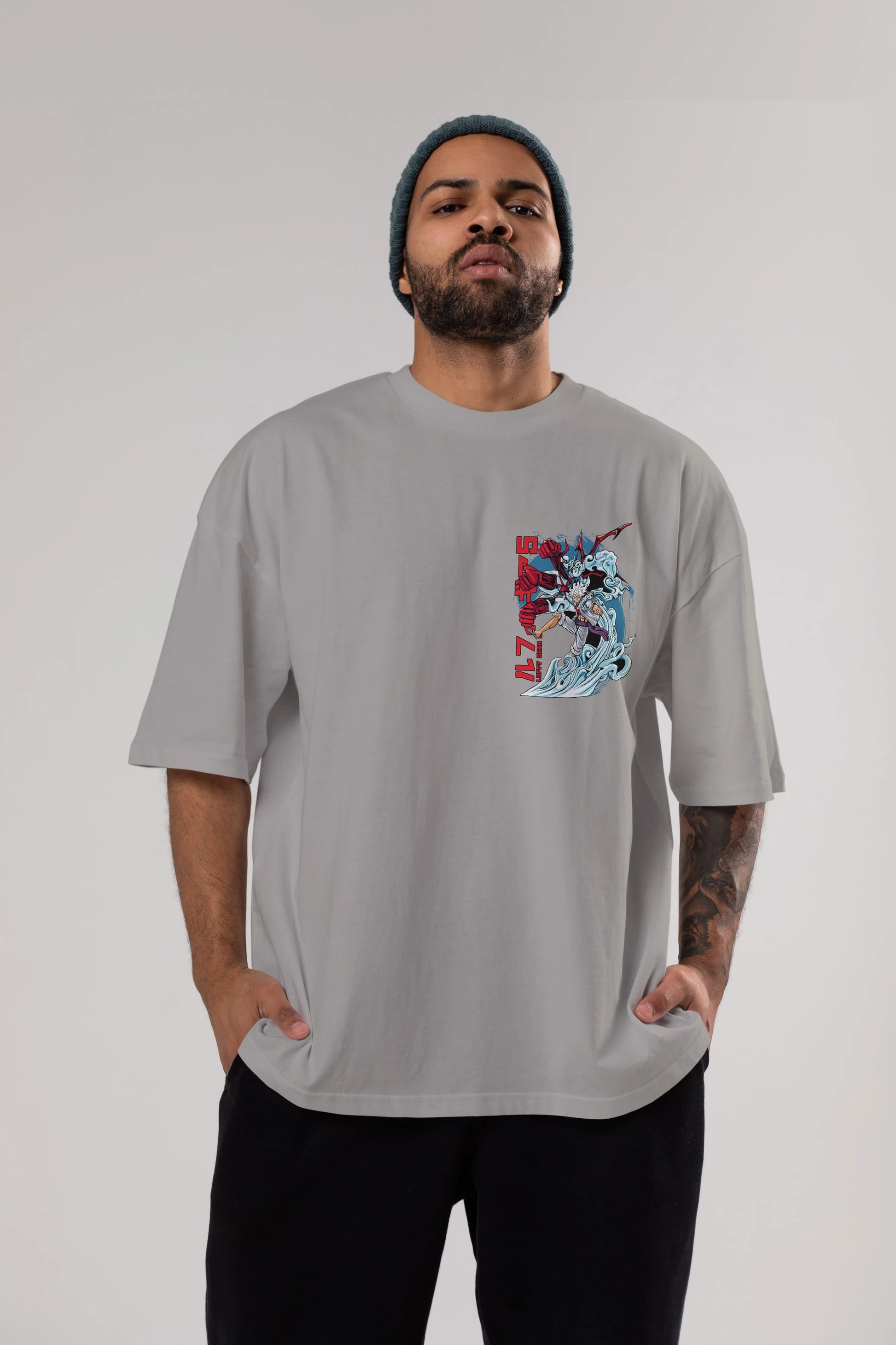 MONKEY D. LUFFY GEAR5 2 Ön Sol Baskılı Oversize t-shirt Erkek Kadın Unisex %100 Pamuk Bisiklet Yaka tişort