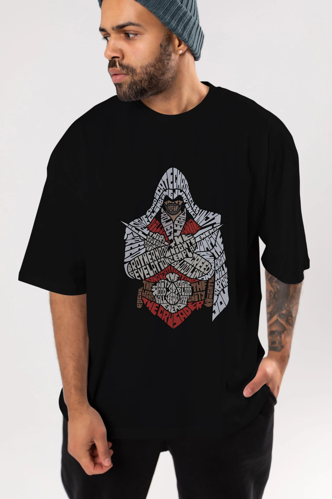 Assassins Ön Baskılı Oversize t-shirt %100 pamuk Erkek Kadın Unisex