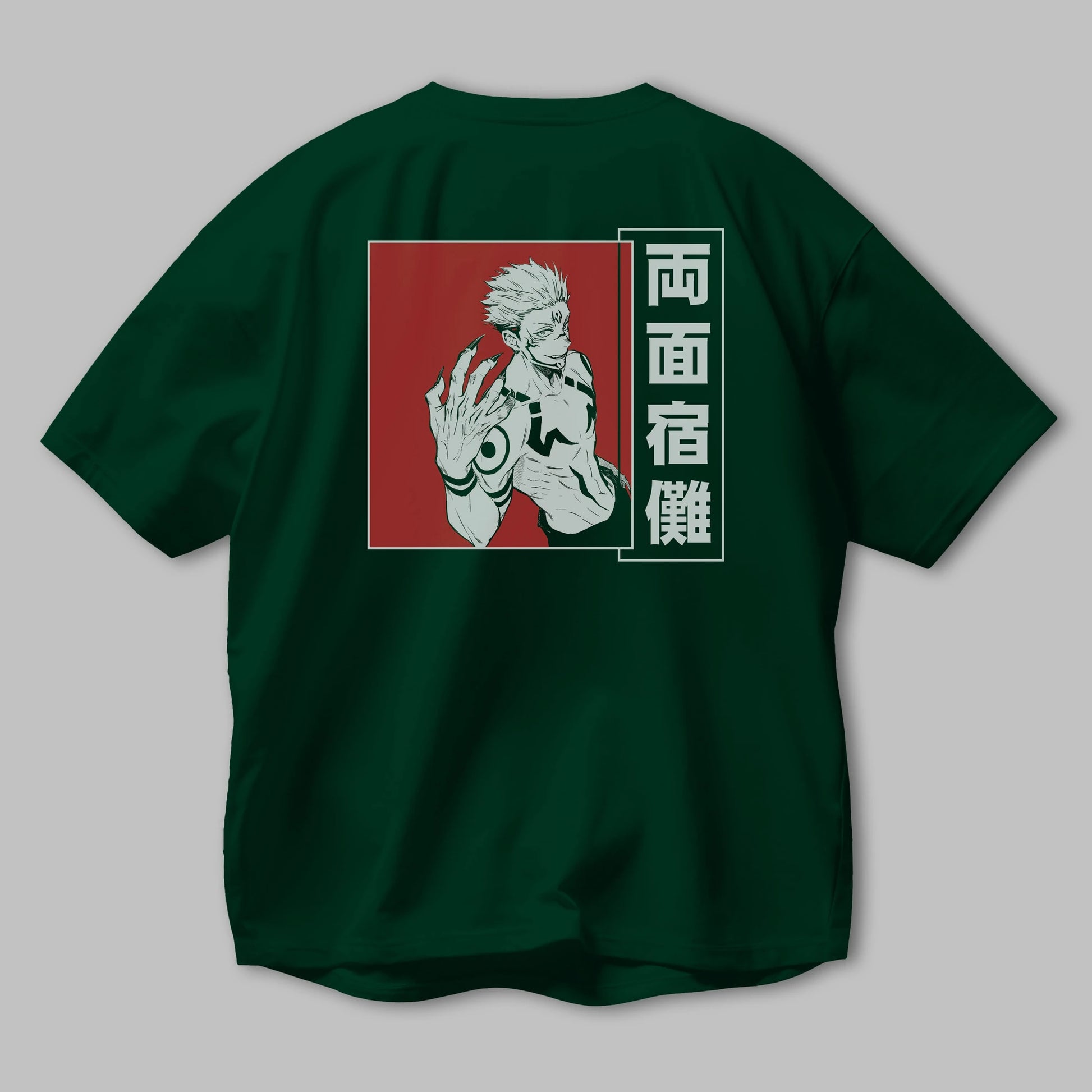 Sukuna Ryoumen 2 Anime Arka Baskılı Oversize t-shirt Erkek Kadın Unisex