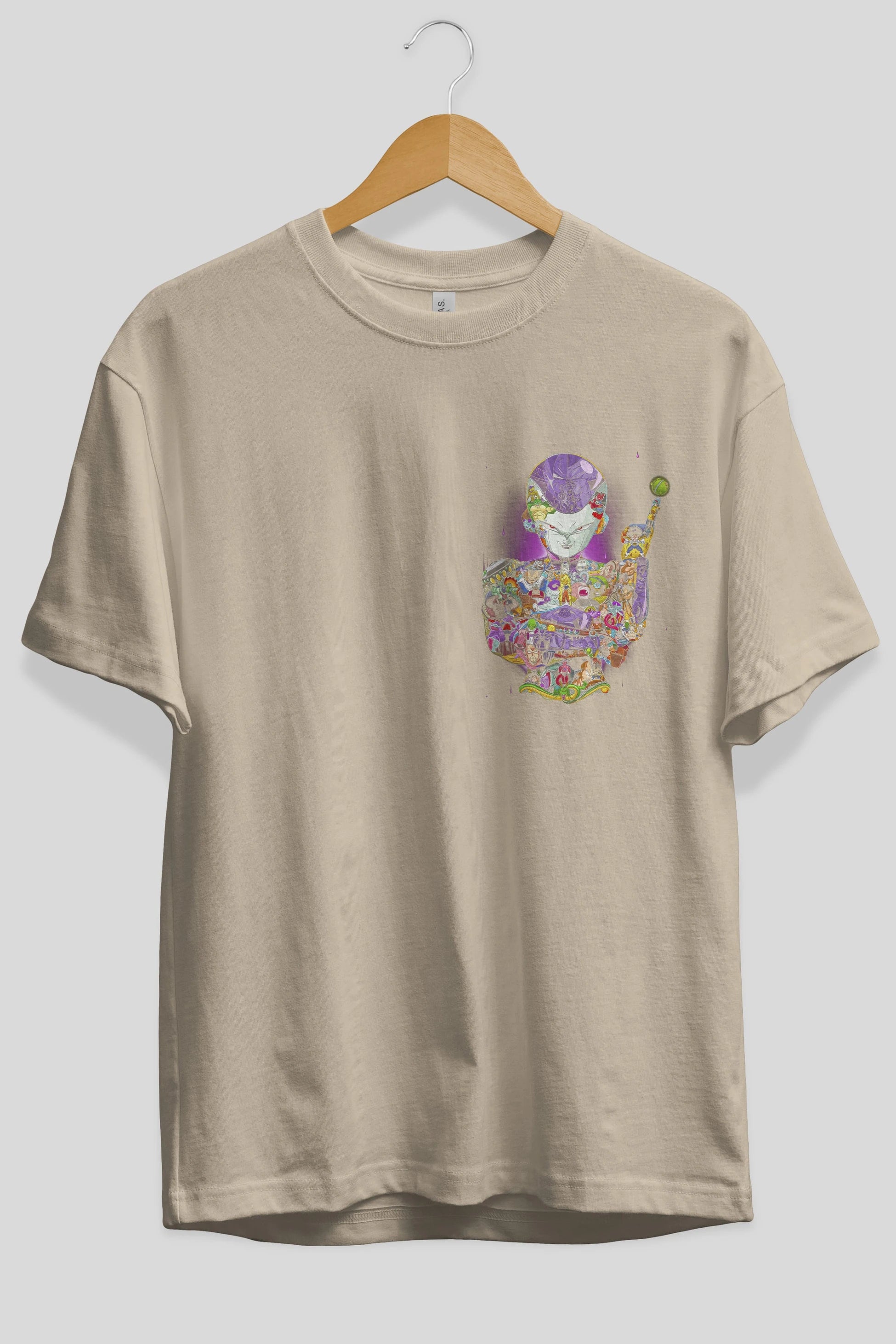 DRAGON BALL ART (4) Ön Sol Baskılı Oversize t-shirt Erkek Kadın Unisex %100 Pamuk Bisiklet Yaka tişort