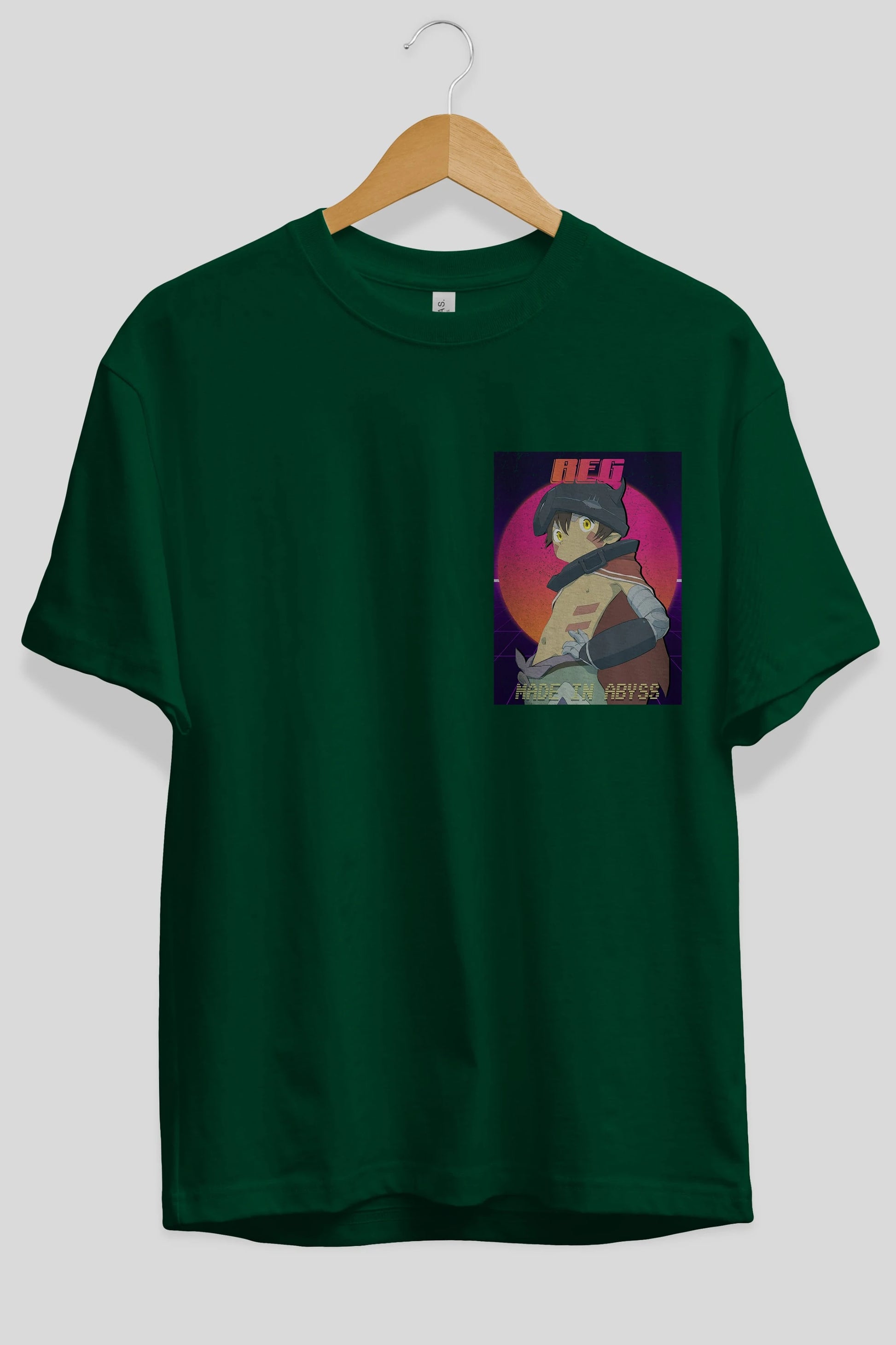 Reg 7 Ön Sol Baskılı Oversize t-shirt Erkek Kadın Unisex %100 Pamuk Bisiklet Yaka tişort