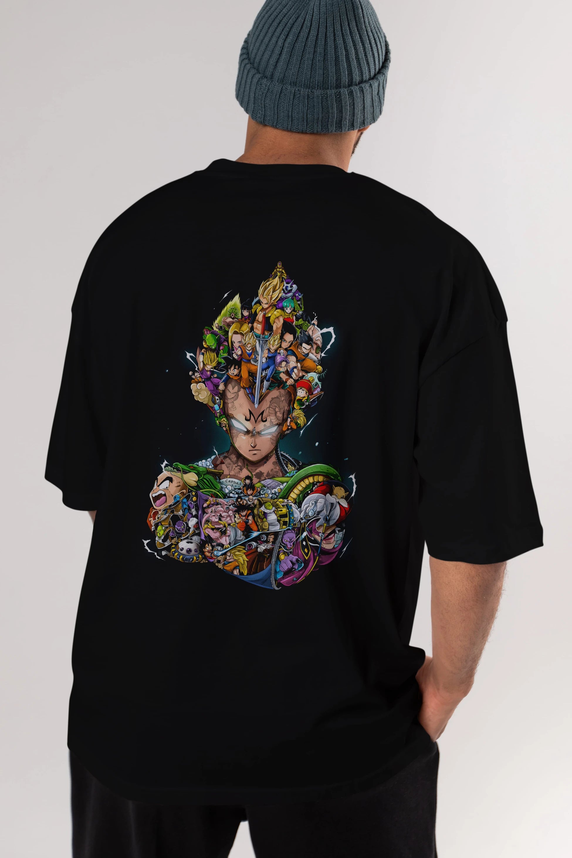 DRAGON BALL ART (3) Anime Arka Baskılı Oversize t-shirt Erkek Kadın Unisex