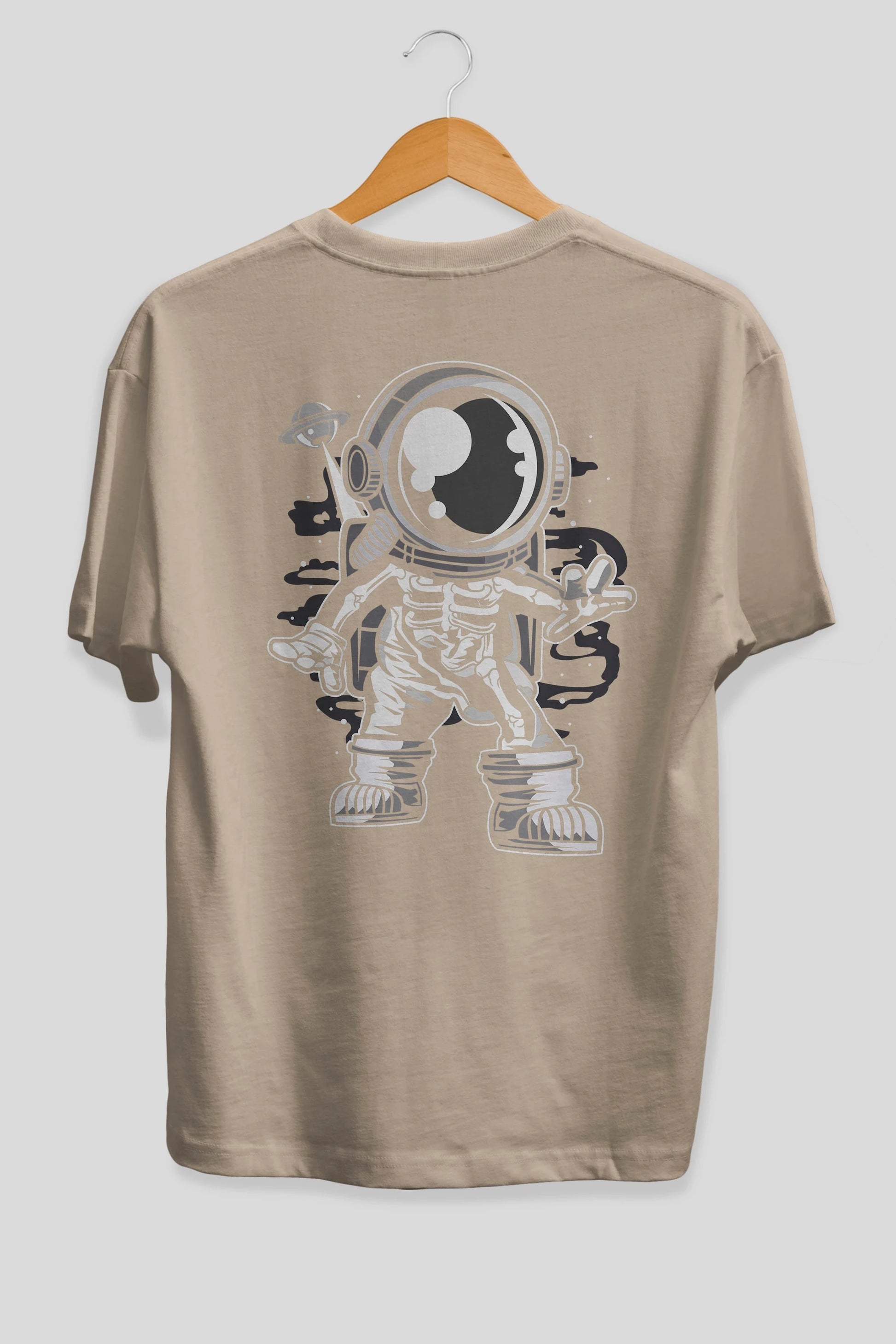 Space Skeleton Arka Baskılı Oversize t-shirt Erkek Kadın Unisex