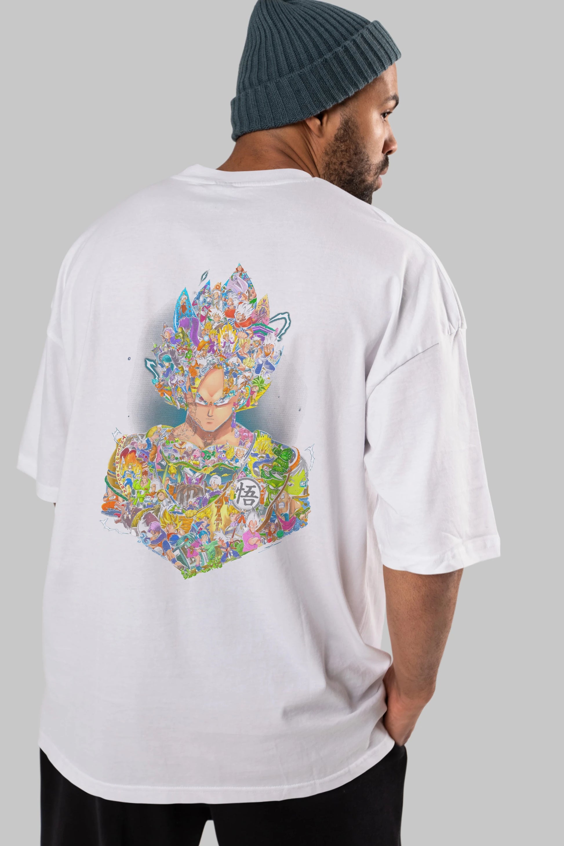 DRAGON BALL ART Anime Arka Baskılı Oversize t-shirt Erkek Kadın Unisex