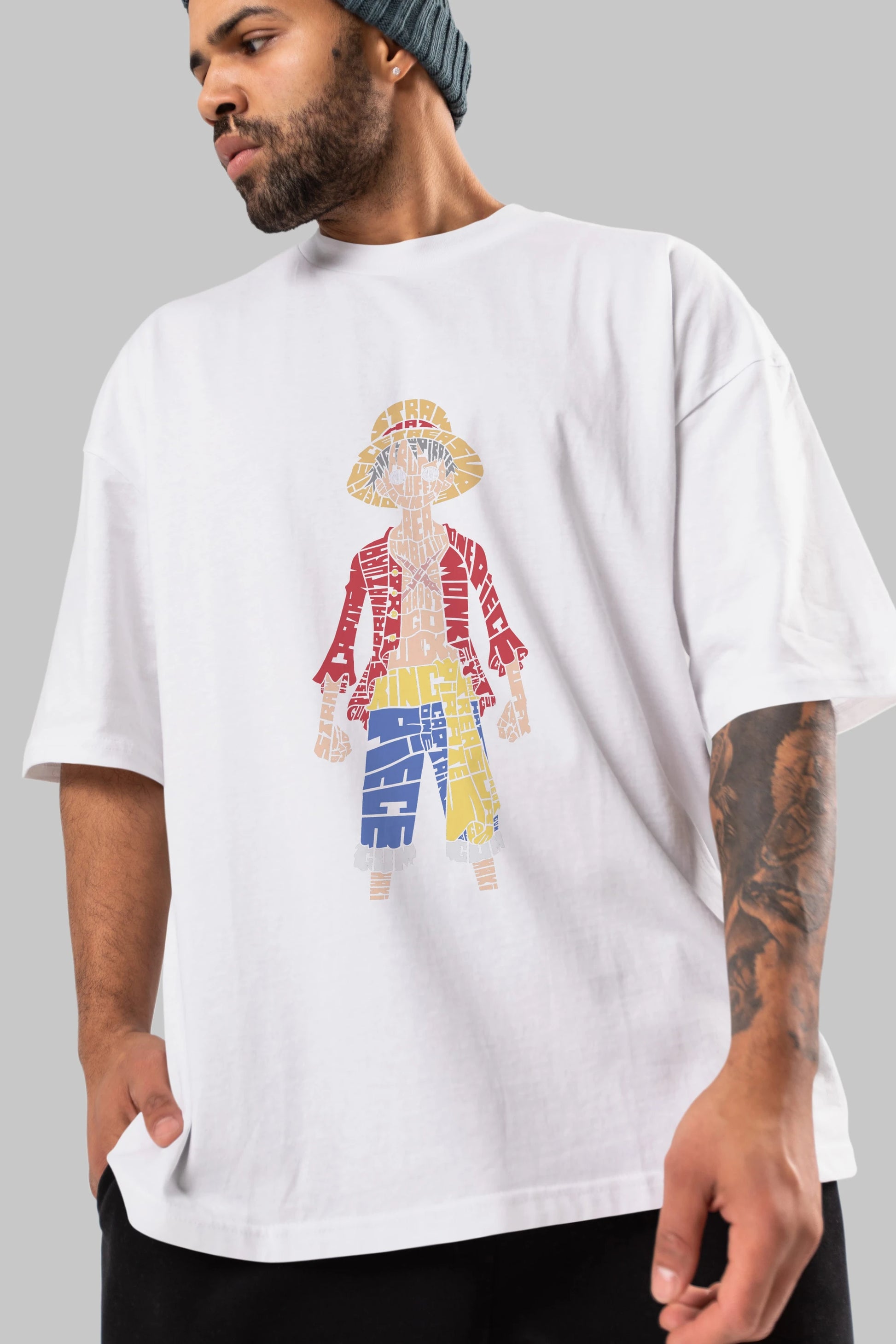 One Piece Ön Baskılı Oversize t-shirt %100 pamuk Erkek Kadın Unisex