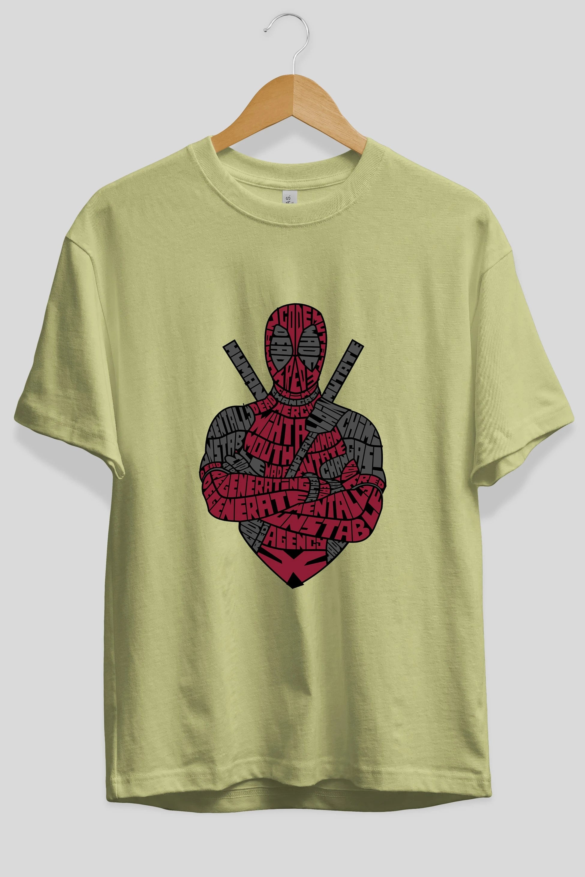 Dead Red Ön Baskılı Oversize t-shirt %100 pamuk Erkek Kadın Unisex