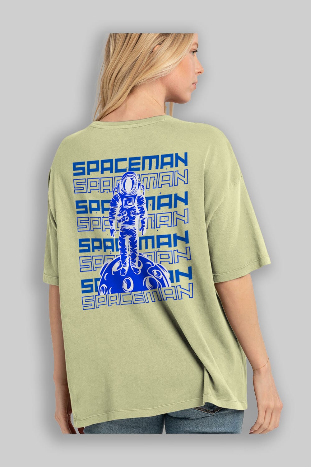 Spaceman Yazılı Arka Baskılı Oversize t-shirt Erkek Kadın Unisex
