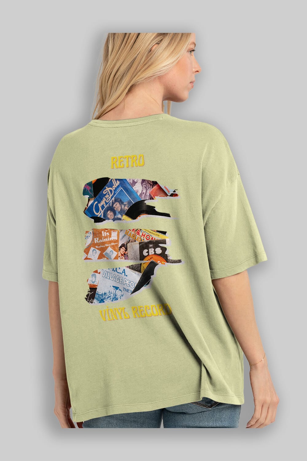 Retro Design Arka Baskılı Oversize t-shirt Erkek Kadın Unisex