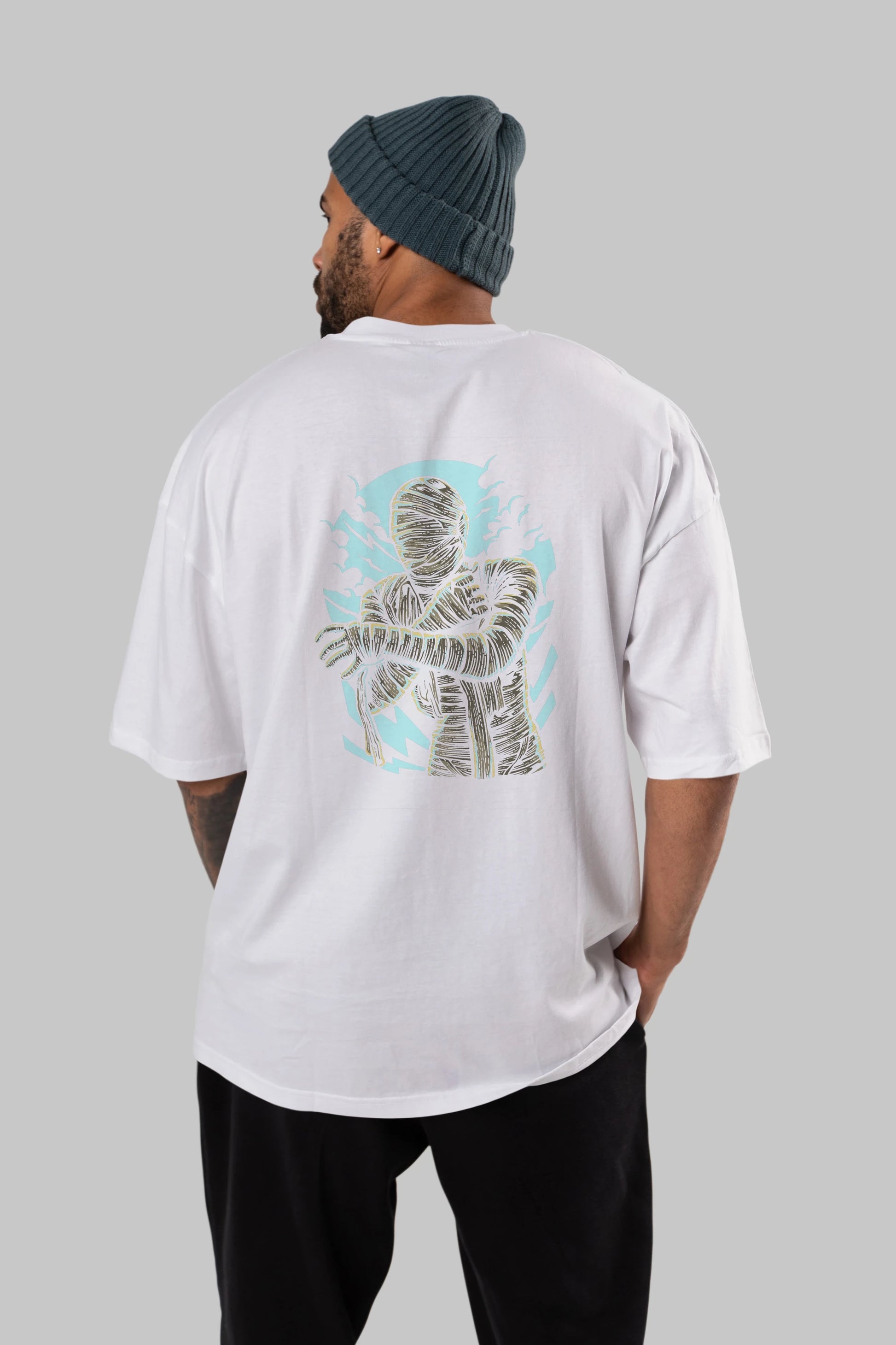 The Mummy Arka Baskılı Oversize t-shirt Erkek Kadın Unisex %100 Pamuk