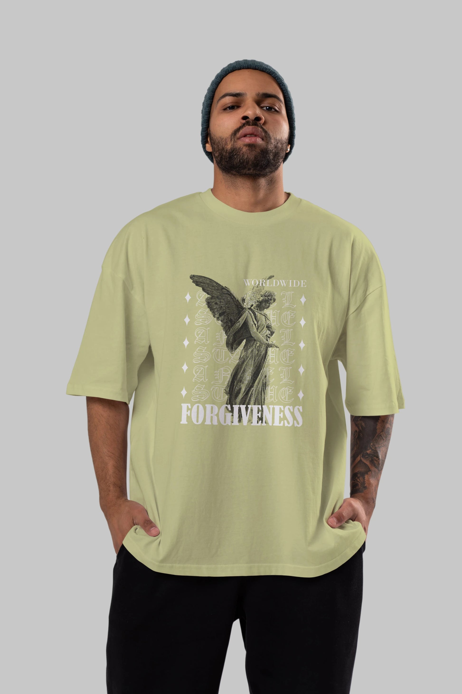 Angel Forgiveness Ön Baskılı Oversize t-shirt Erkek Kadın Unisex