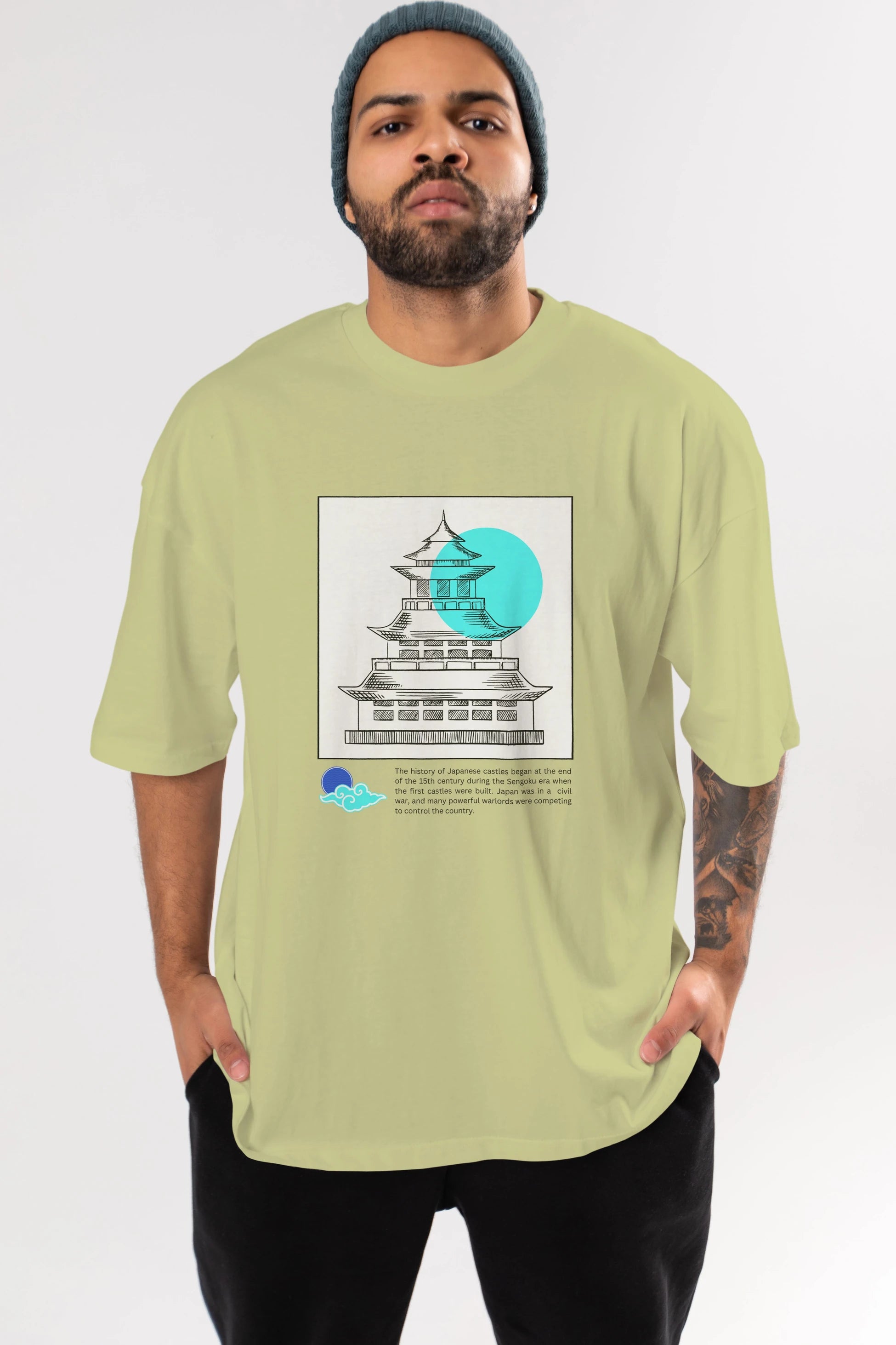 Retro Japanese Ön Baskılı Oversize t-shirt Erkek Kadın Unisex