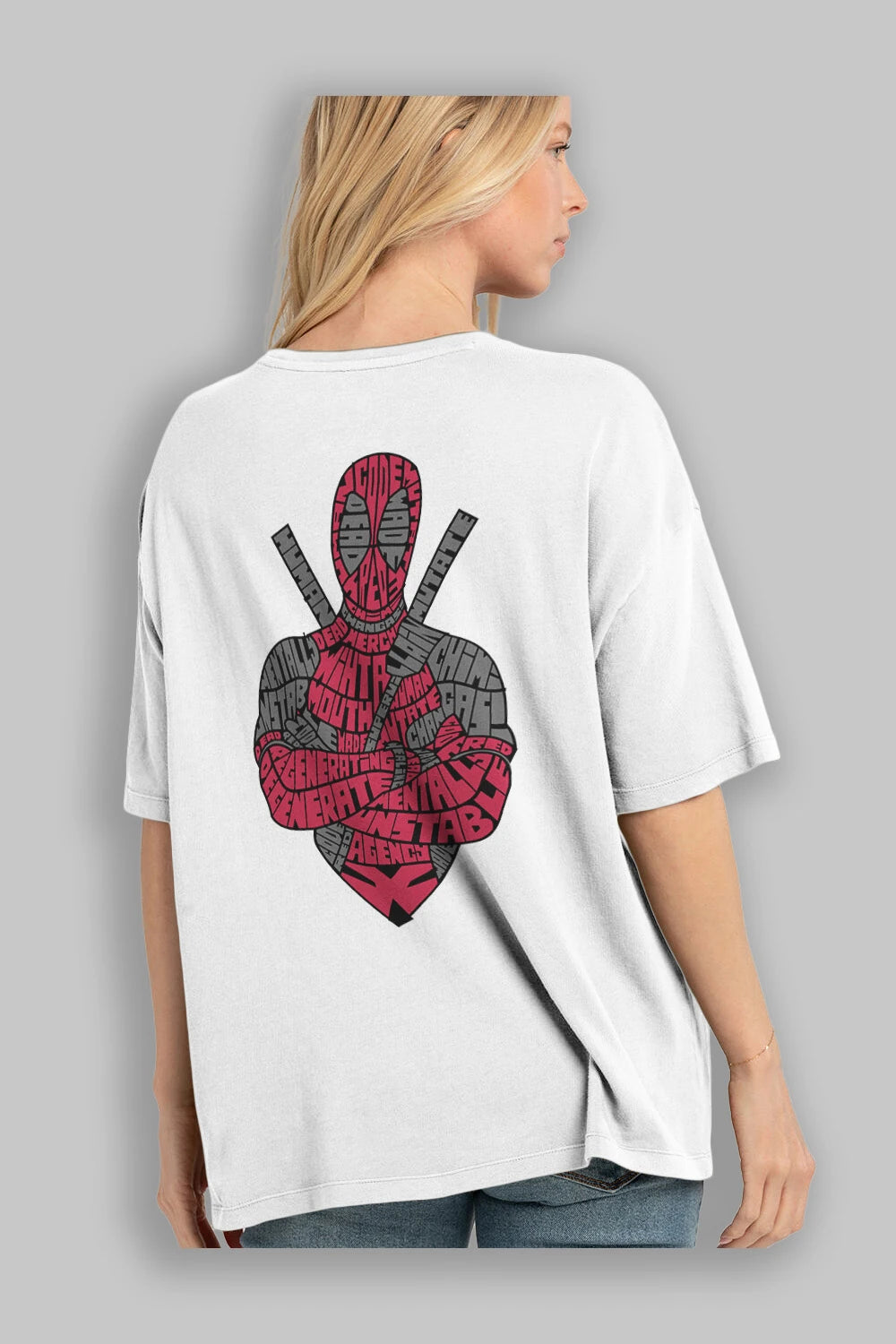 Dead Red Arka Baskılı Oversize t-shirt %100 pamuk Erkek Kadın Unisex