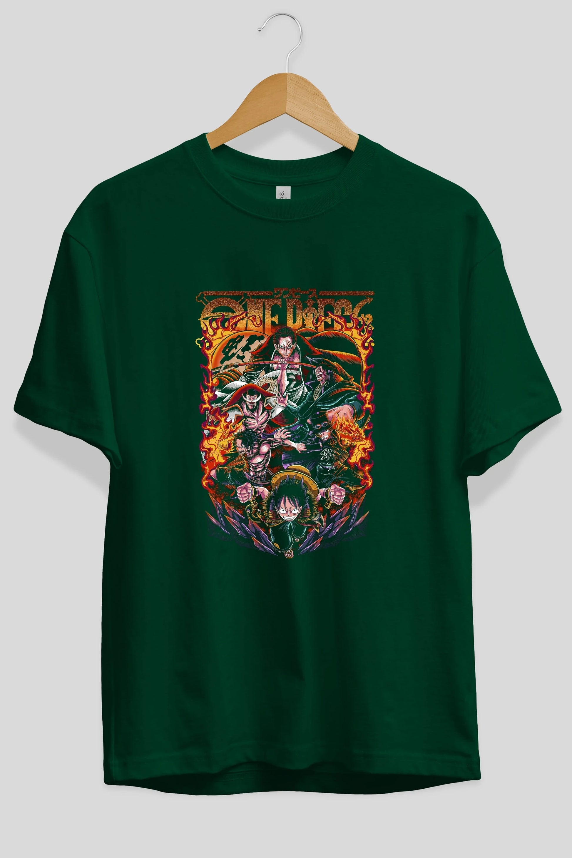 ONE PIECE (3) Anime Ön Baskılı Oversize t-shirt %100 pamuk Erkek Kadın Unisex