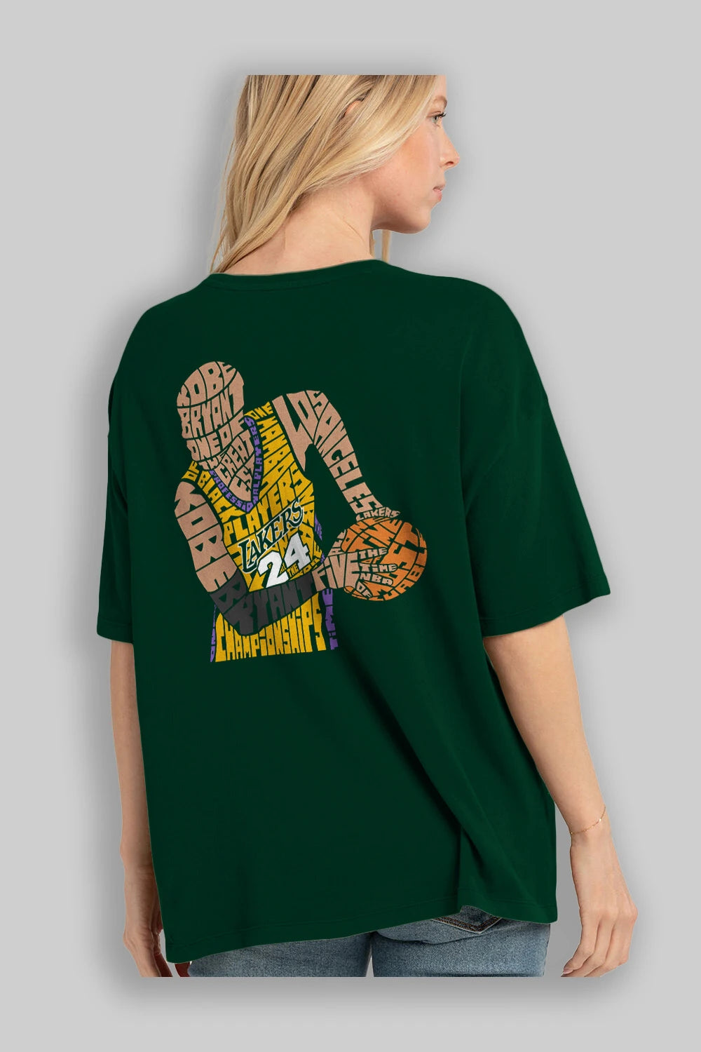Kobe Bryant Arka Baskılı Oversize t-shirt %100 pamuk Erkek Kadın Unisex
