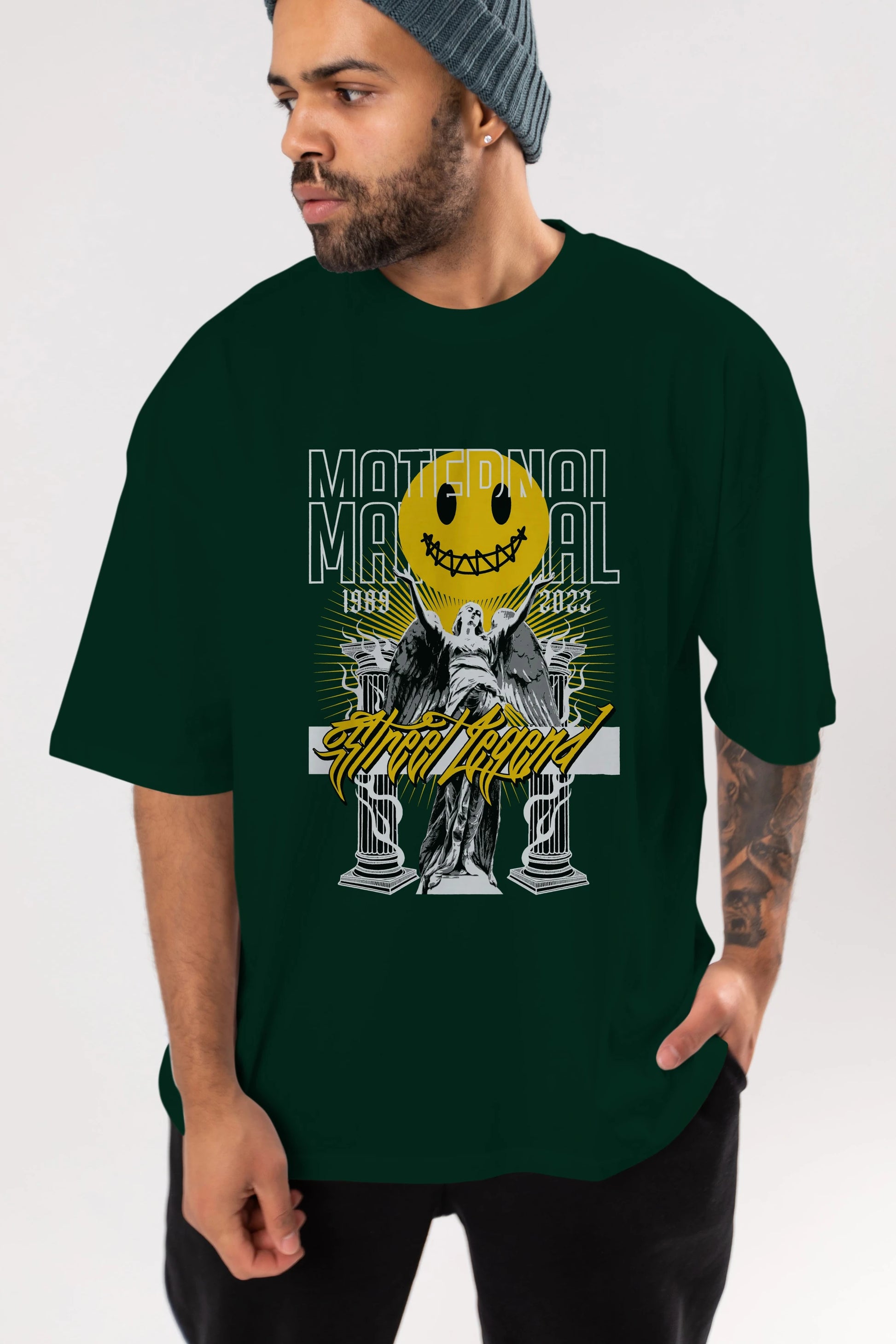 Maternal Street Legend Ön Baskılı Oversize t-shirt Erkek Kadın Unisex