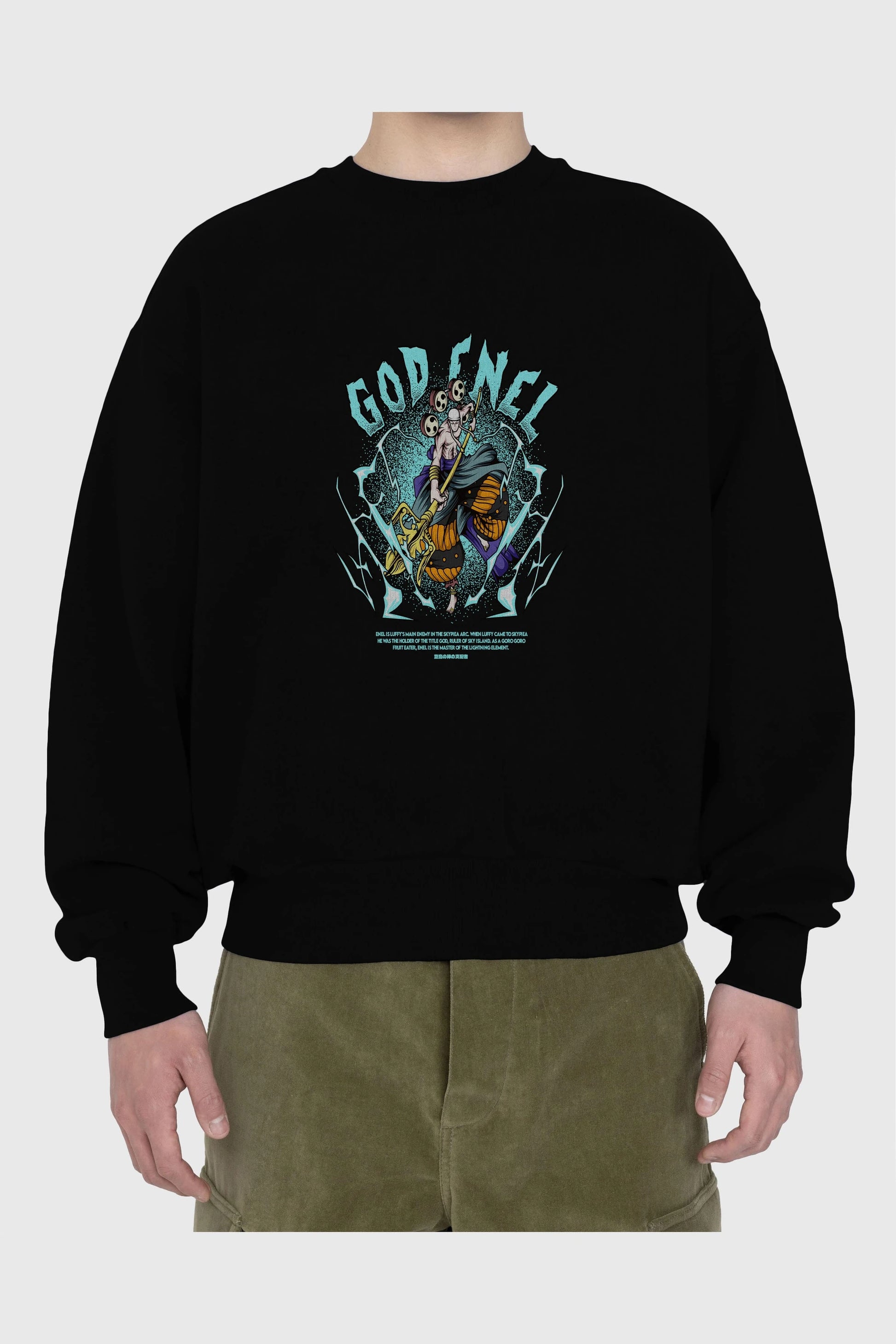 Eneru Anime Ön Baskılı Oversize Sweatshirt Erkek Kadın Unisex