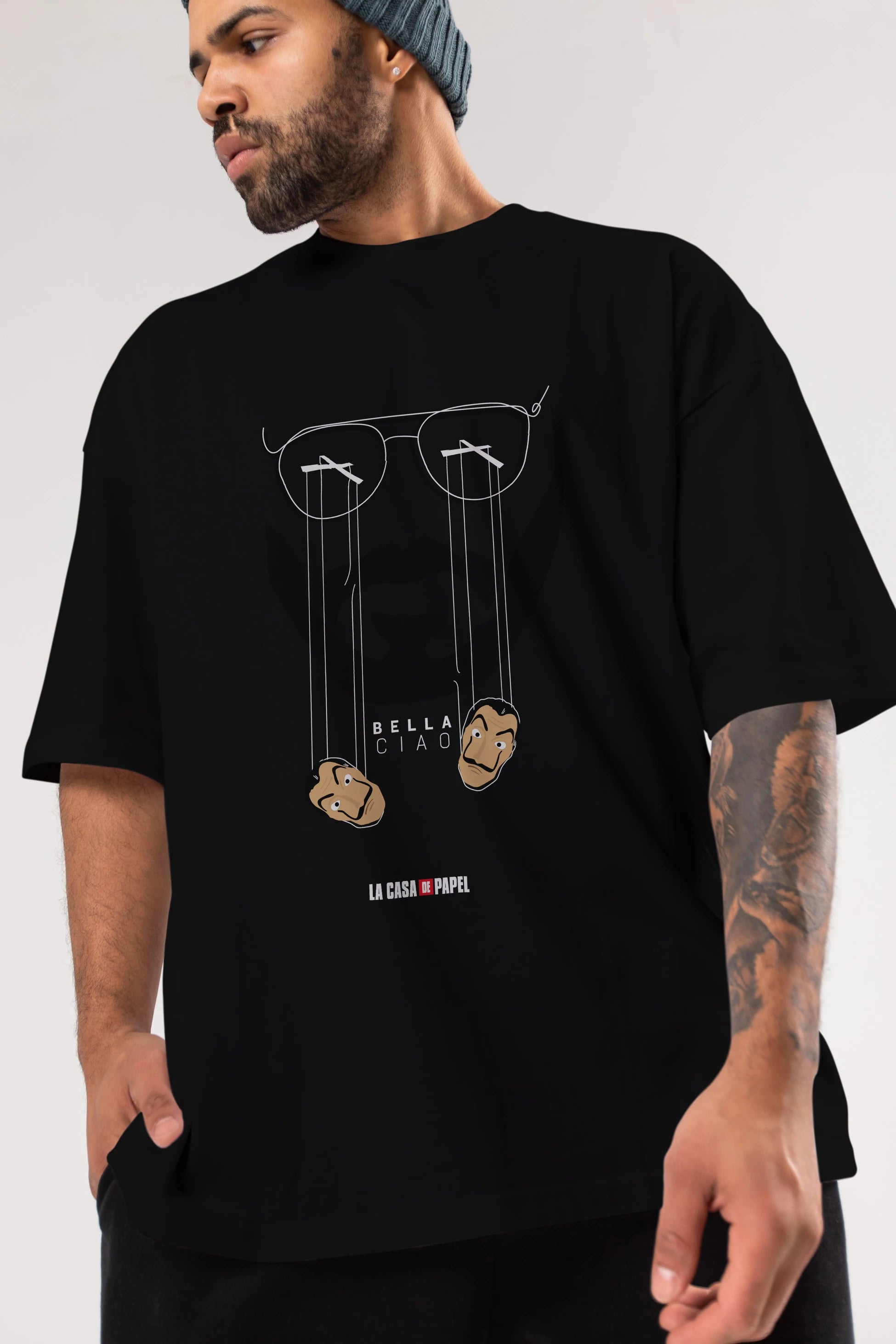 La Casa De Papel (11) Ön Baskılı Oversize t-shirt Erkek Kadın Unisex %100 Pamuk Bisiklet Yaka tişort