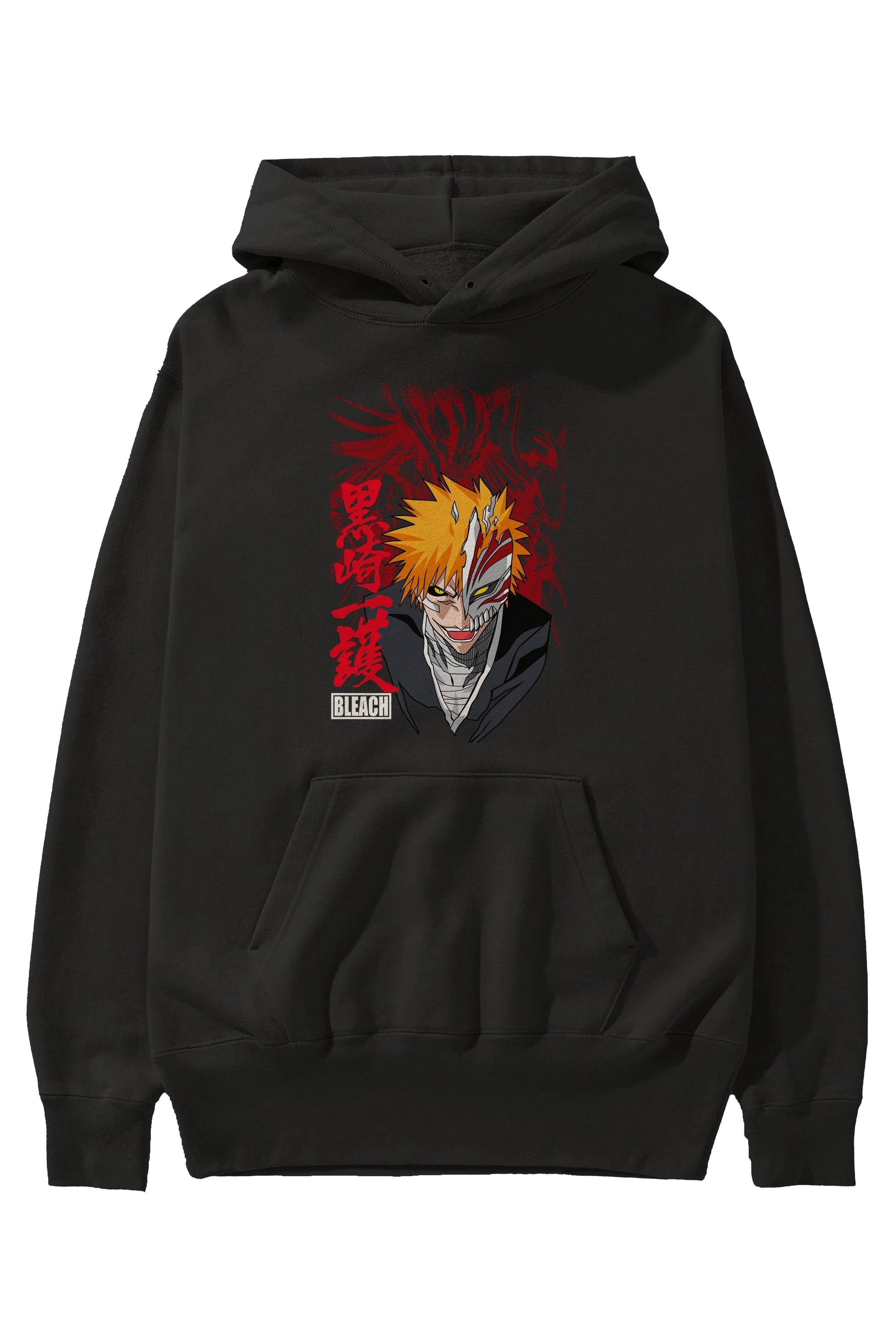 ICHIGO KUROSAKI VIZARD Anime Ön Baskılı Hoodie Oversize Kapüşonlu Sweatshirt Erkek Kadın Unisex