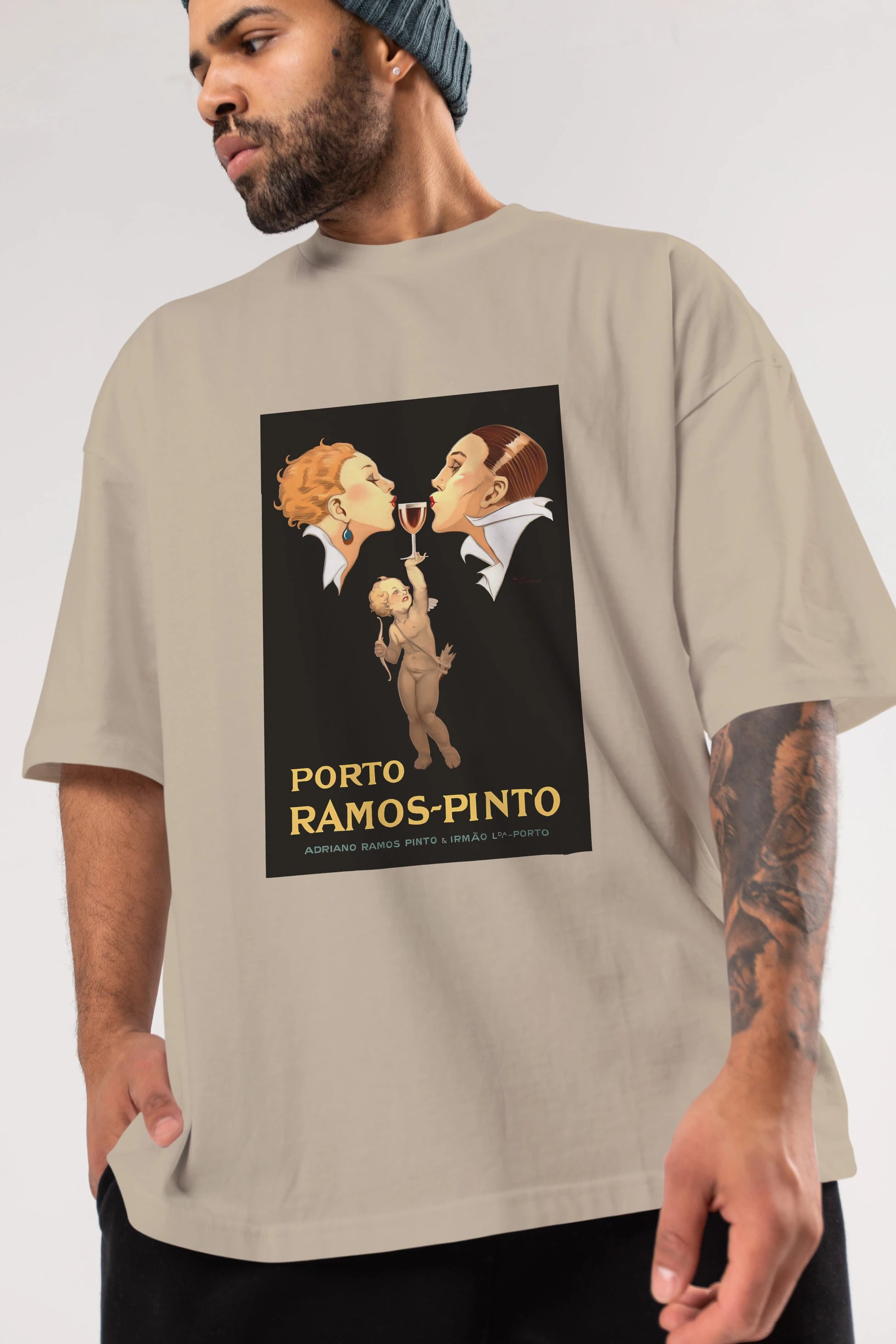 Porto Ramos Pinto Ön Baskılı Oversize t-shirt Erkek Kadın Unisex %100 Pamuk Bisiklet Yaka tişort