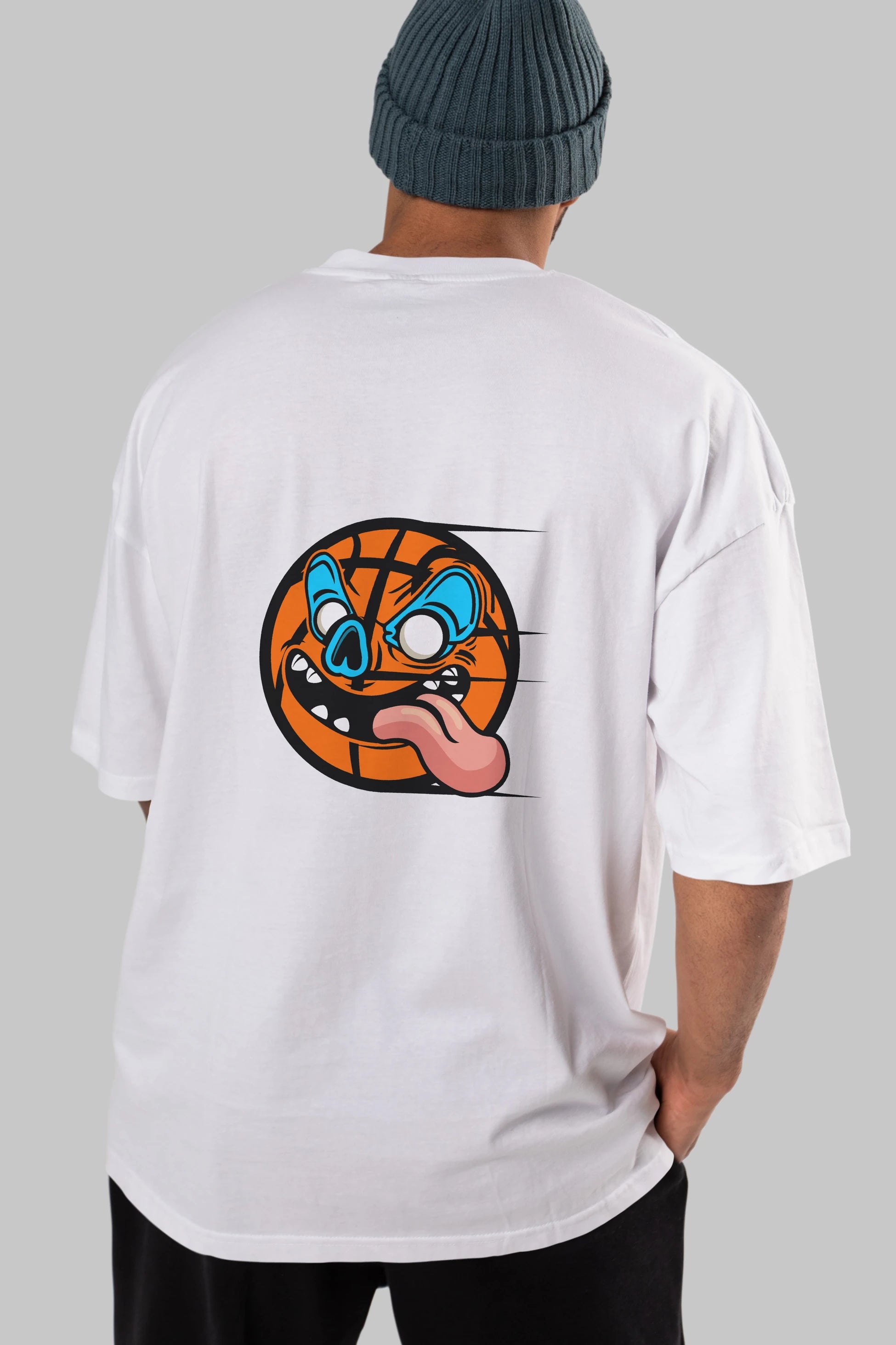 Basketball Arka Baskılı Oversize t-shirt Erkek Kadın Unisex %100 Pamuk tişort