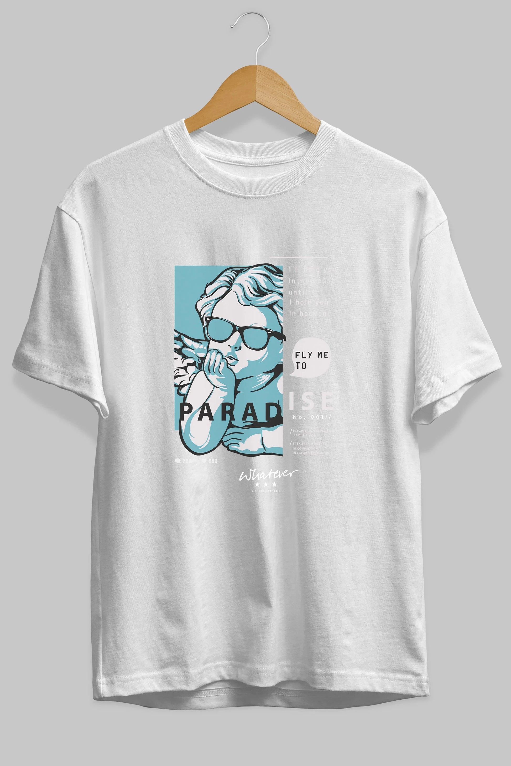 Paradise Fly to Me Ön Baskılı Oversize t-shirt Erkek Kadın Unisex
