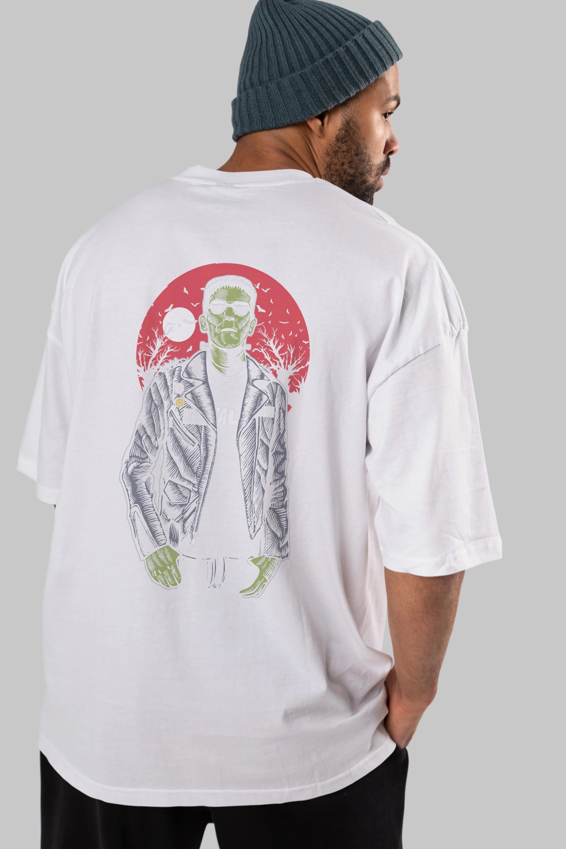 Frank Arka Baskılı Oversize t-shirt Erkek Kadın Unisex %100 Pamuk