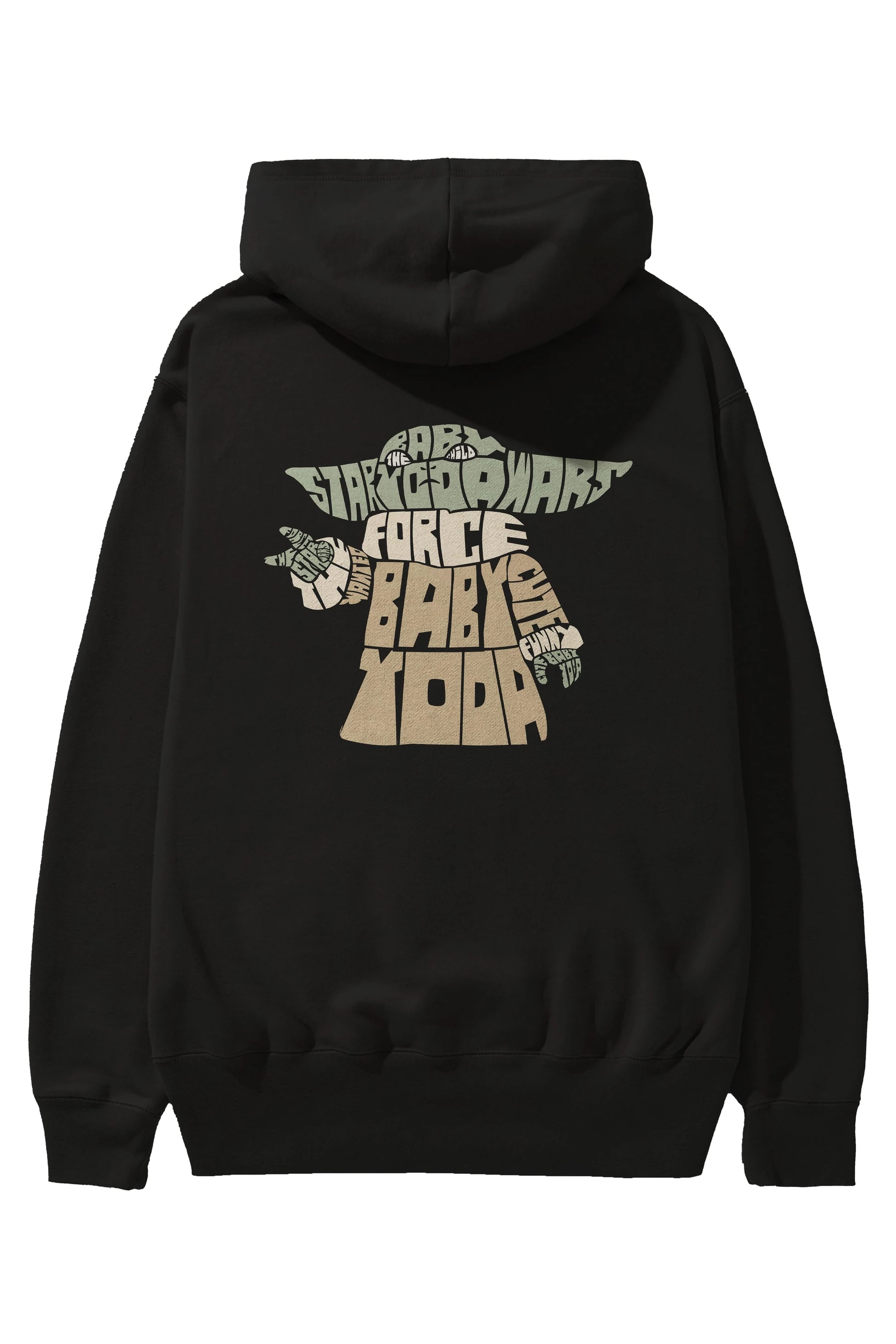Baby Yoda Arka Baskılı Hoodie Oversize Kapüşonlu Sweatshirt Erkek Kadın Unisex