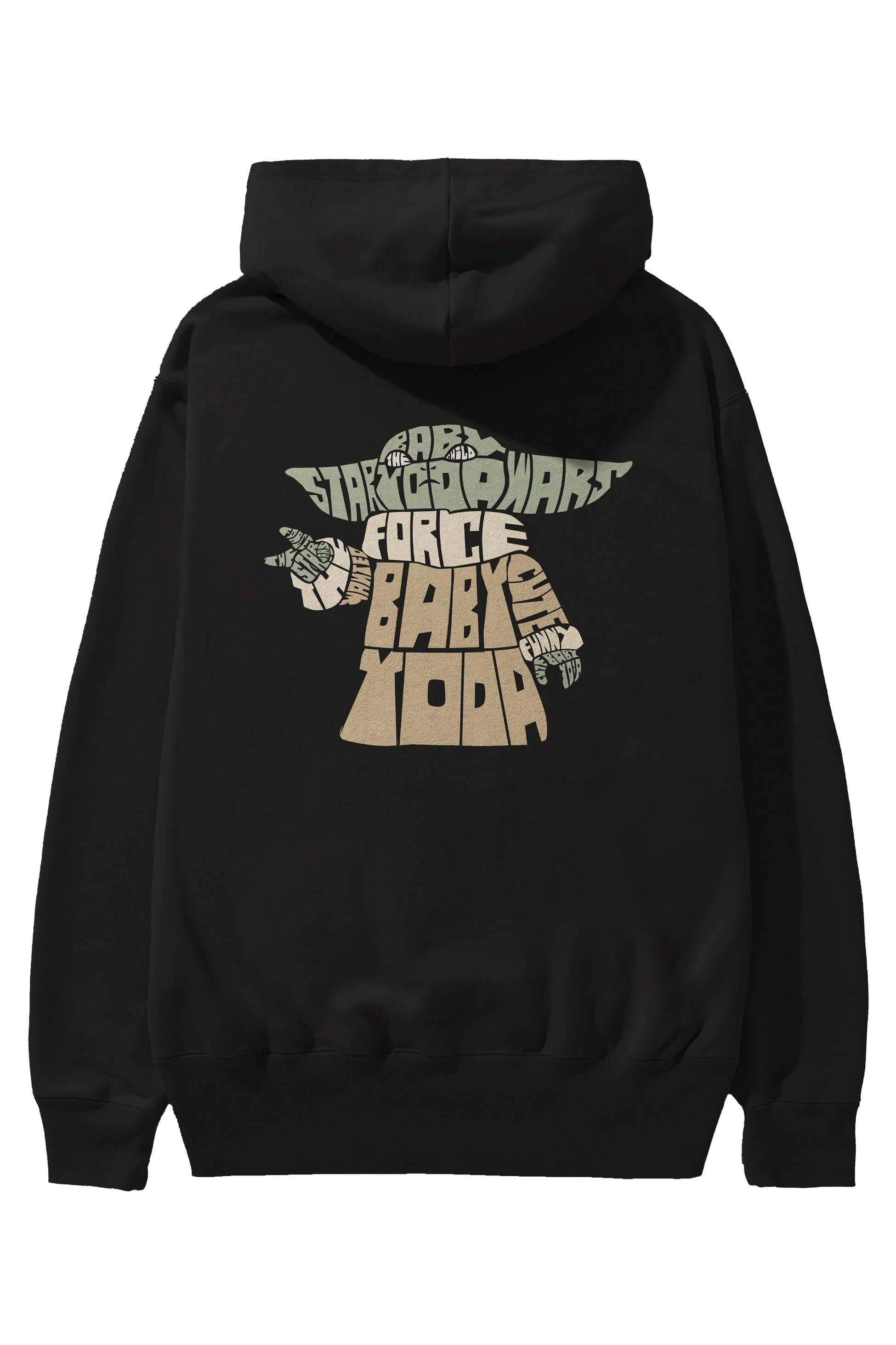 Baby Yoda Arka Baskılı Hoodie Oversize Kapüşonlu Sweatshirt Erkek Kadın Unisex