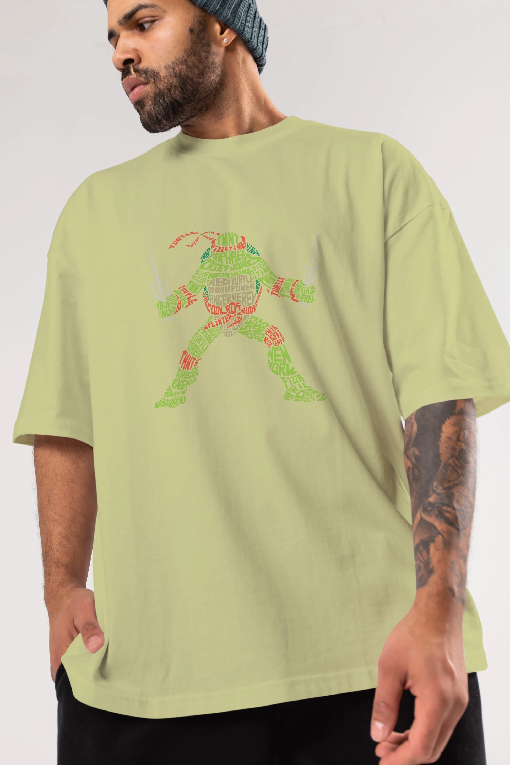 Ninja Turtle Ön Baskılı Oversize t-shirt %100 pamuk Erkek Kadın Unisex