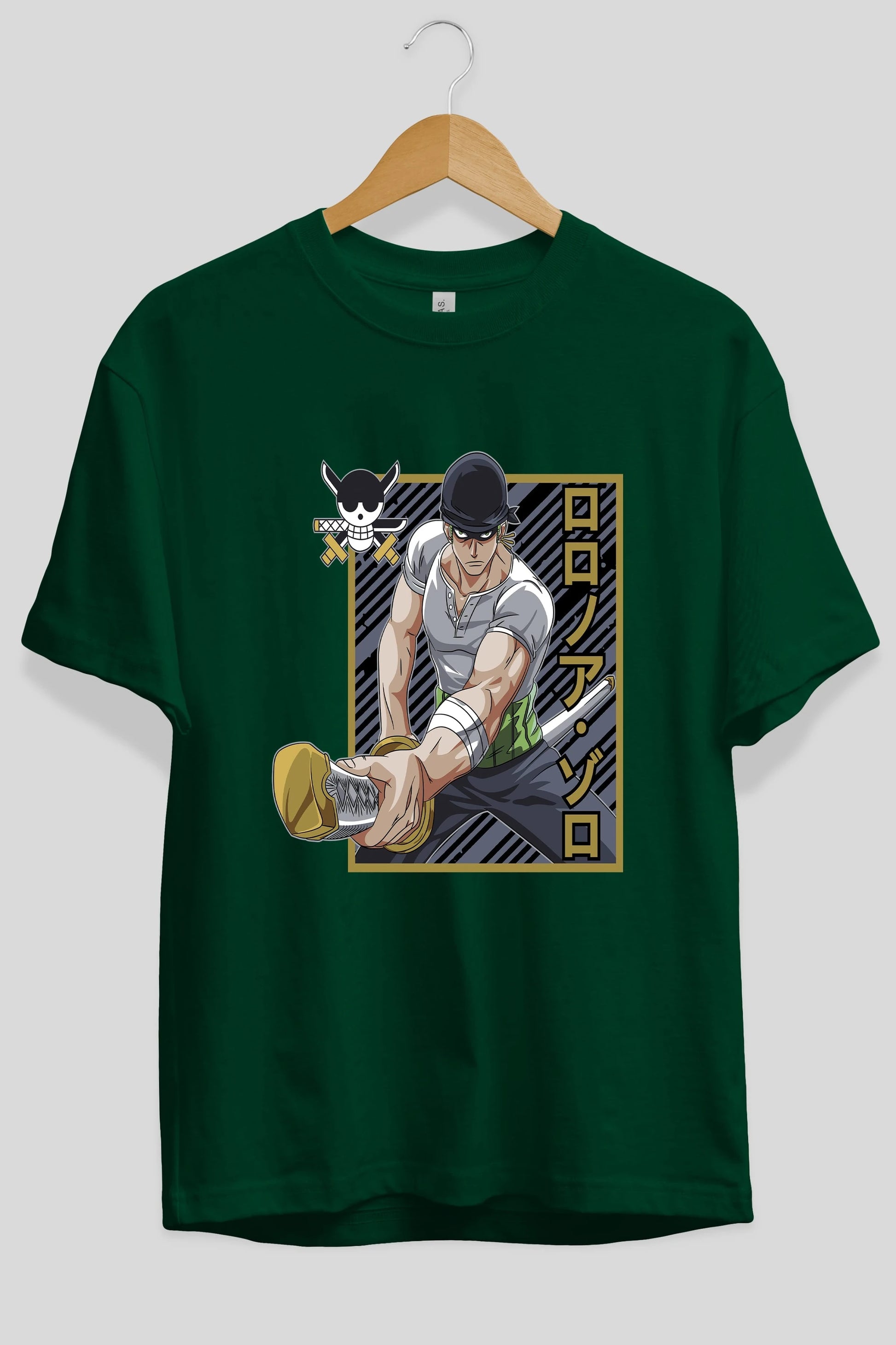 RORONOA ZORO Anime Ön Baskılı Oversize t-shirt %100 pamuk Erkek Kadın Unisex