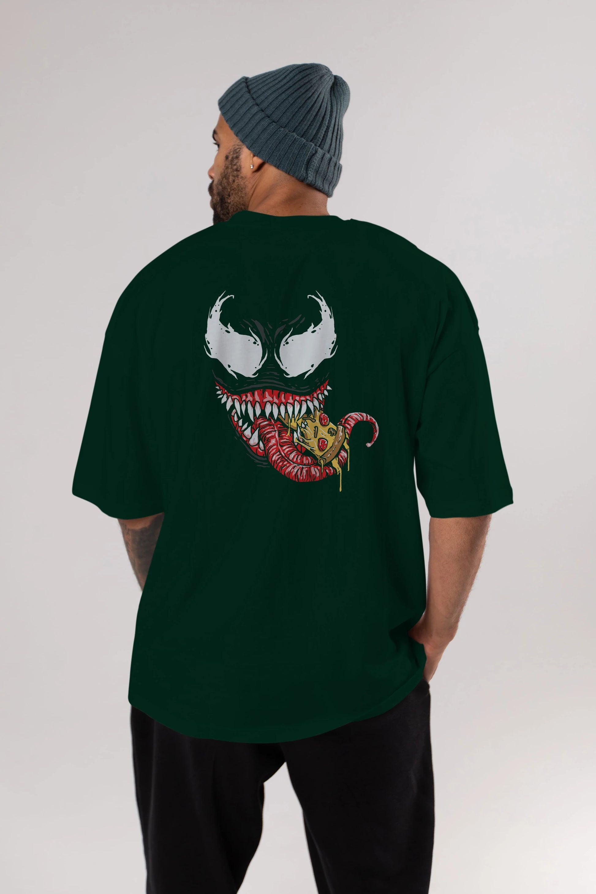 Venom (1) Arka Baskılı Oversize t-shirt Erkek Kadın Unisex %100 Pamuk Bisiklet Yaka tişort
