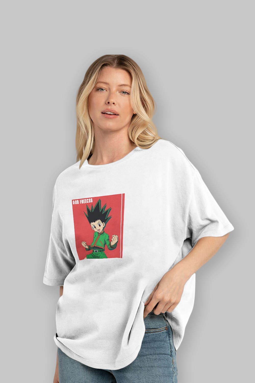 Gon Freecss HUNTER X HUNTER 5 Anime Ön Baskılı Oversize t-shirt %100 pamuk Erkek Kadın Unisex