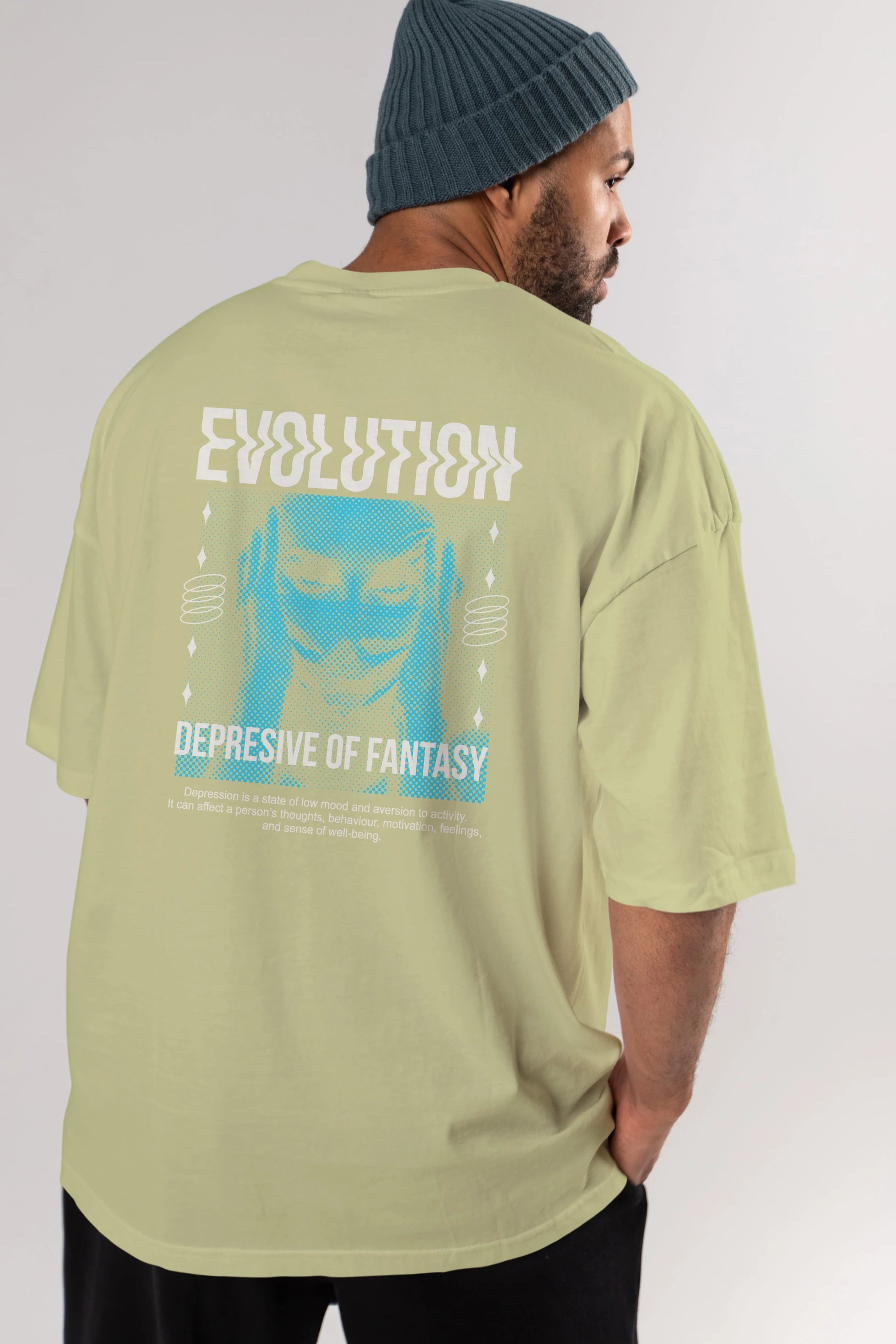 Evolution Arka Baskılı Oversize t-shirt Erkek Kadın Unisex