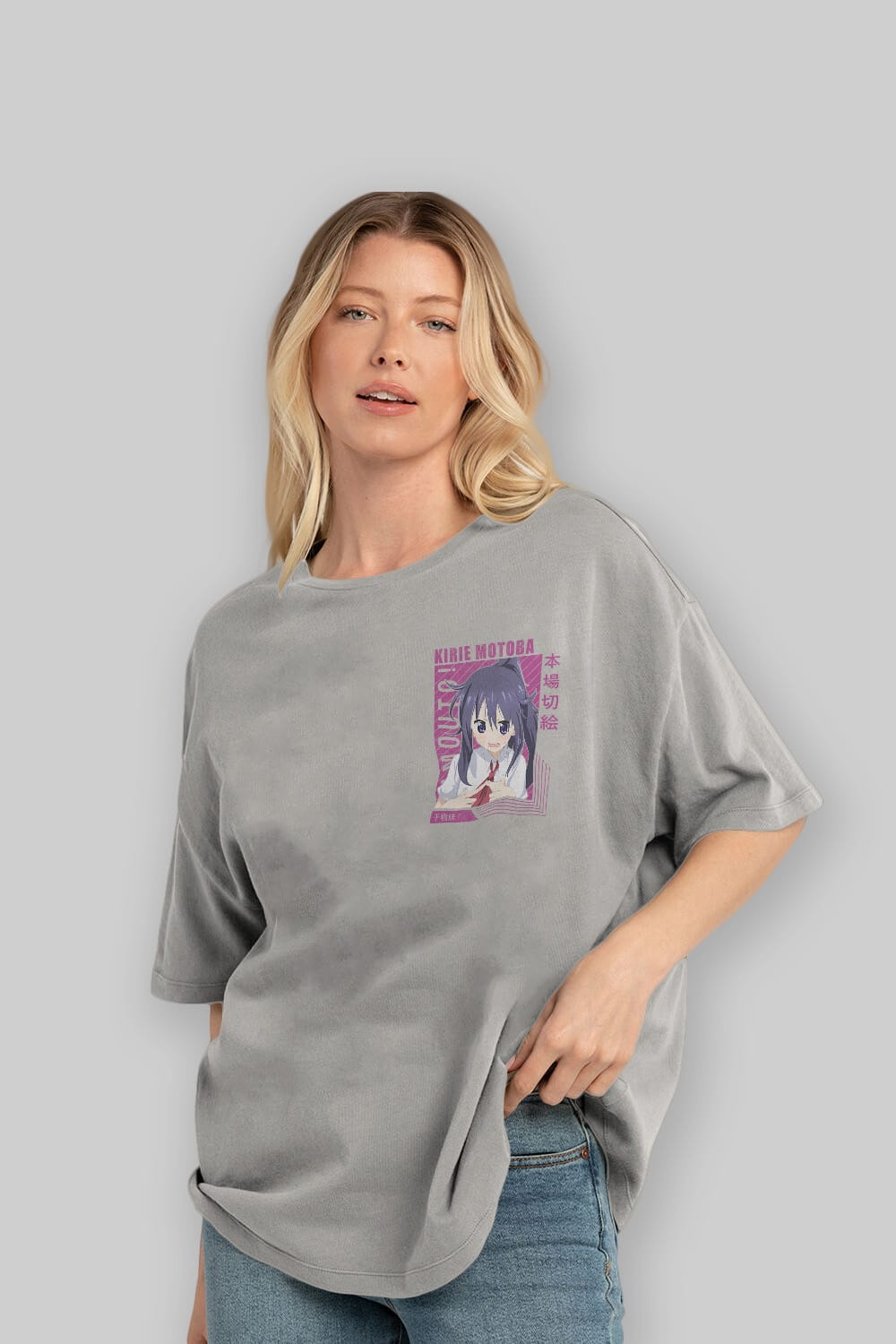Kirie Motoba 4 Ön Sol Baskılı Oversize t-shirt Erkek Kadın Unisex %100 Pamuk Bisiklet Yaka tişort