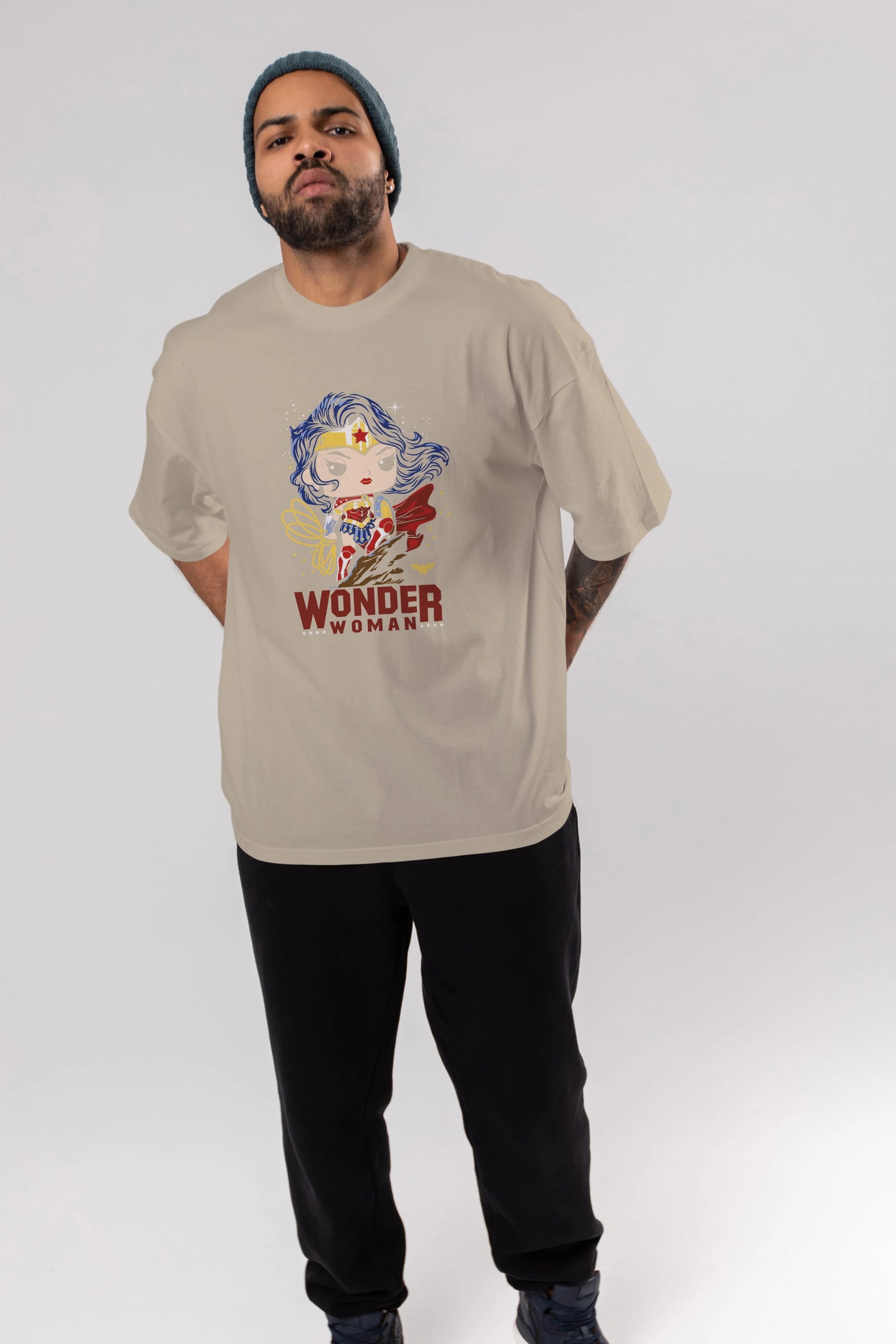 Wonder Woman (2) Ön Baskılı Oversize t-shirt Erkek Kadın Unisex %100 Pamuk Bisiklet Yaka tişort