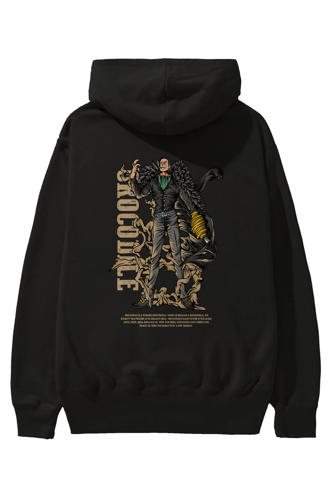 Crocodile Anime Arka Baskılı Hoodie Oversize Kapüşonlu Sweatshirt Erkek Kadın Unisex