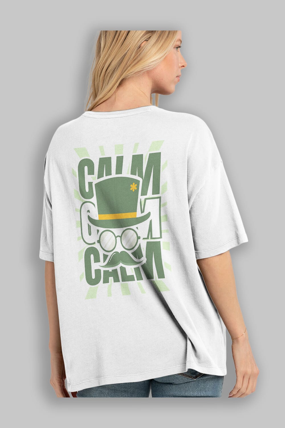 Calm Yazılı Arka Baskılı Oversize t-shirt Erkek Kadın Unisex