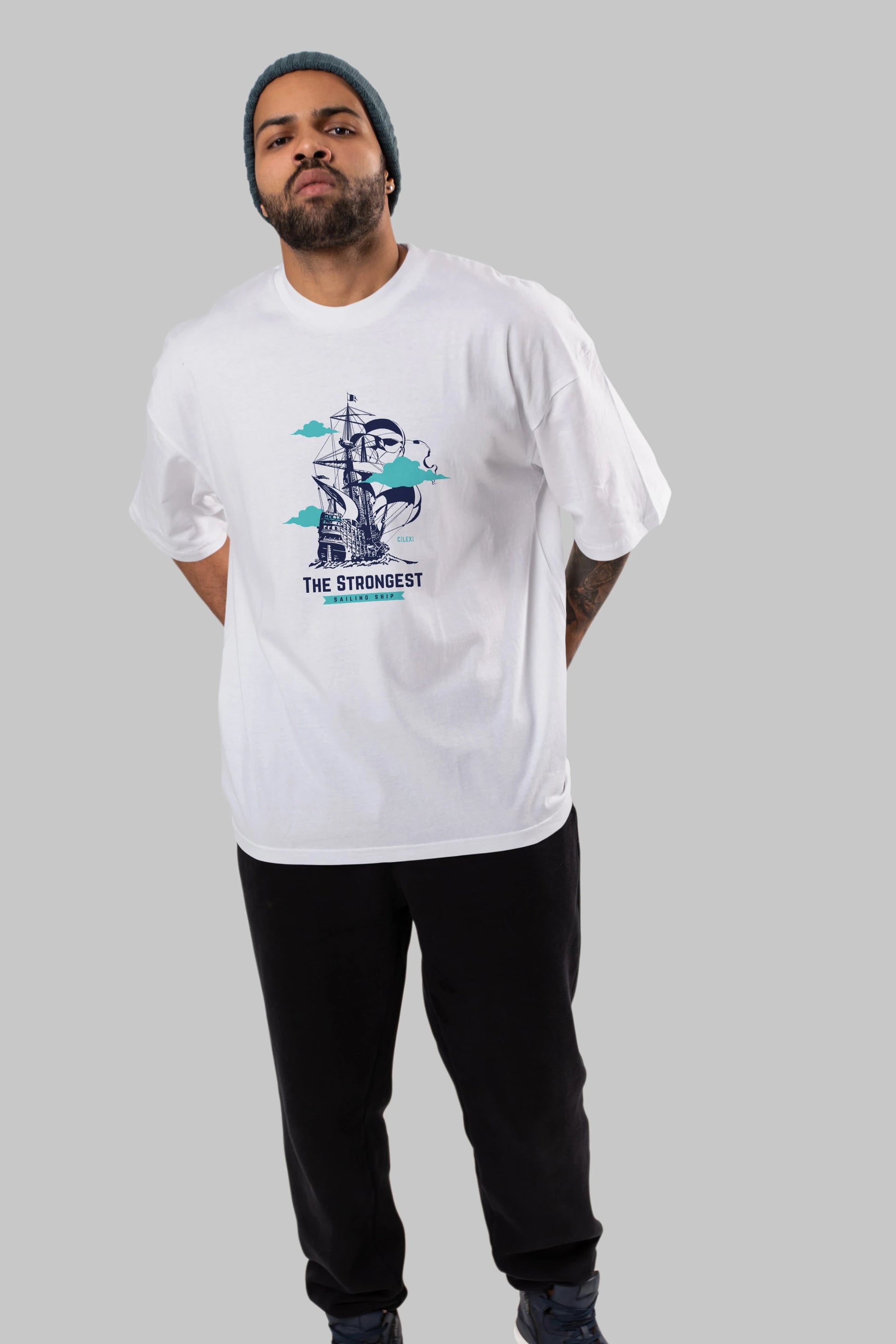 The Strongest Yazılı Ön Baskılı Oversize t-shirt Erkek Kadın Unisex