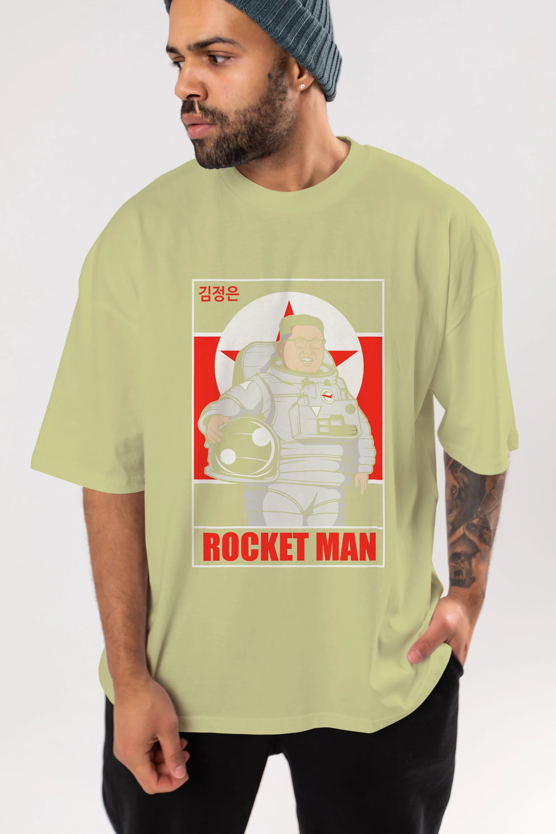 Astronot Kim Ön Baskılı Oversize t-shirt Erkek Kadın Unisex %100 Pamuk tişort