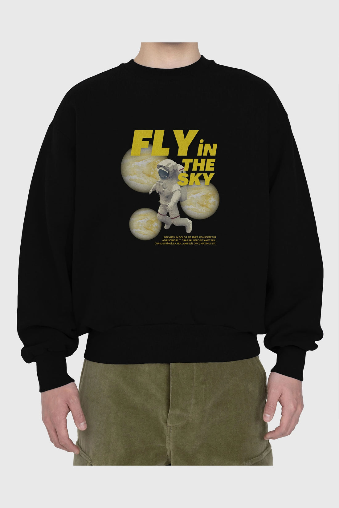 Fly in The Sky Ön Baskılı Oversize Sweatshirt Erkek Kadın Unisex
