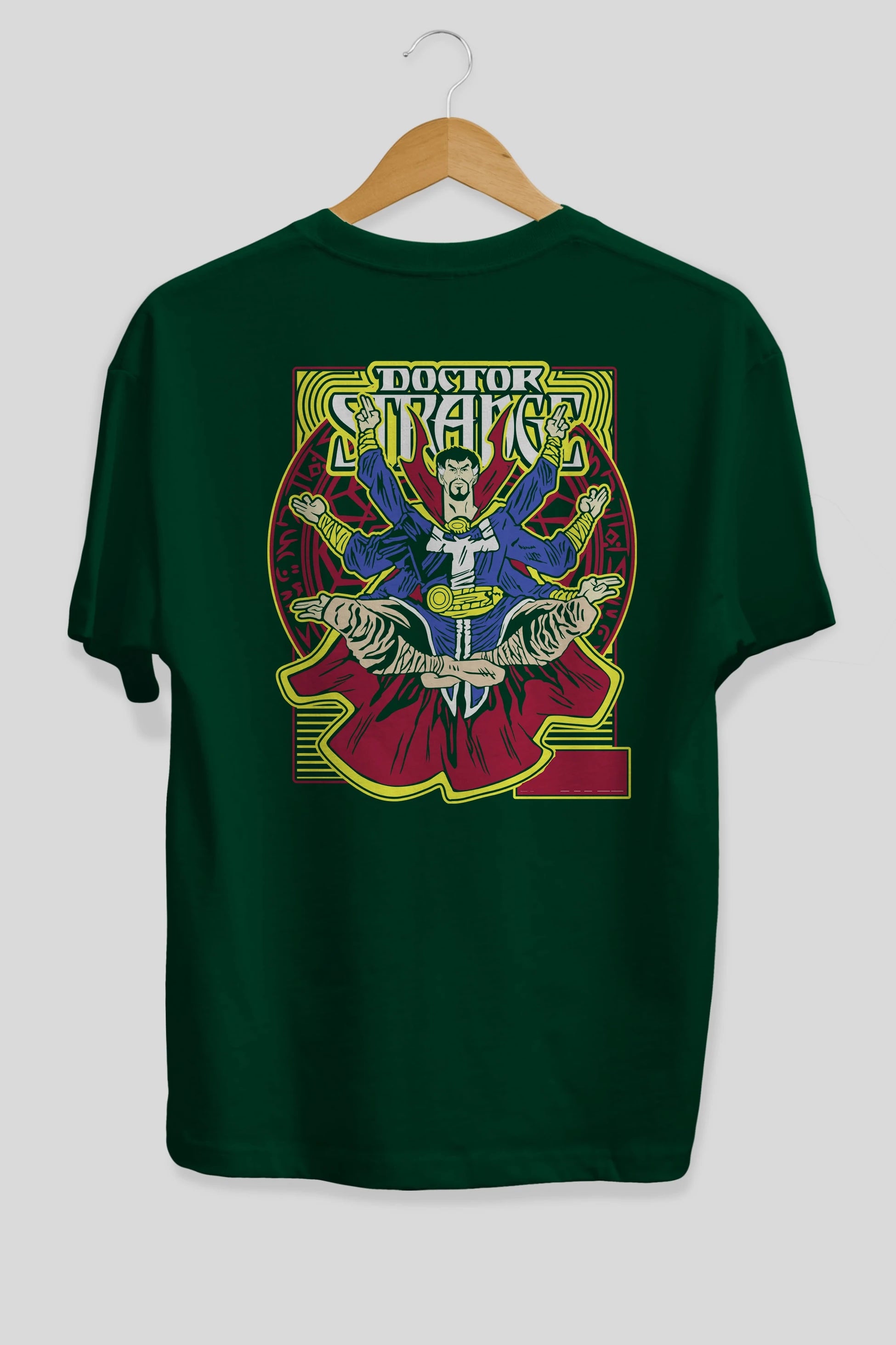 Doctor Strange (1) Arka Baskılı Oversize t-shirt Erkek Kadın Unisex %100 Pamuk Bisiklet Yaka tişort