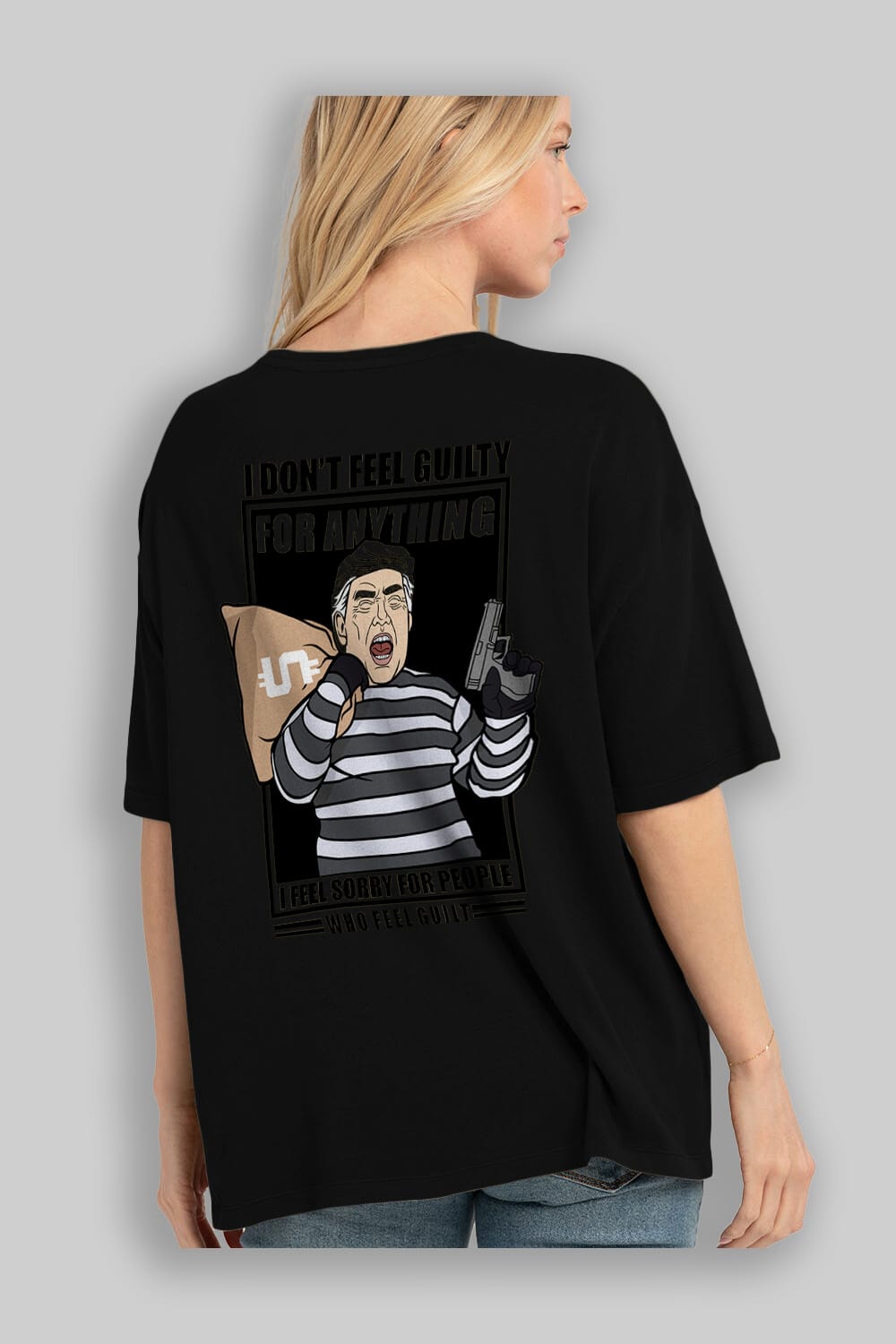 Criminal Trump Arka Baskılı Oversize t-shirt Erkek Kadın Unisex %100 Pamuk tişort